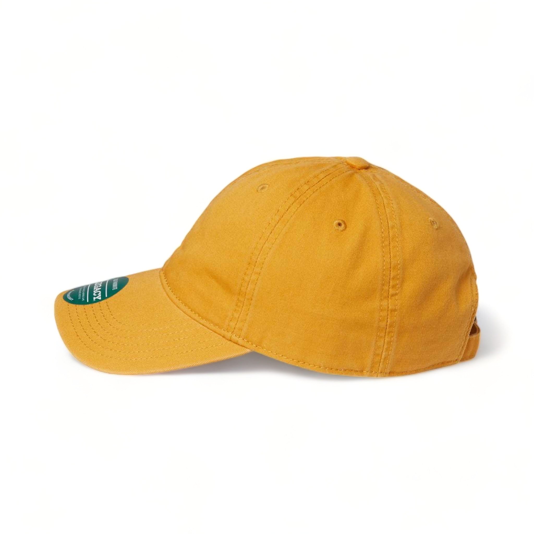 Side view of LEGACY EZA custom hat in mustard