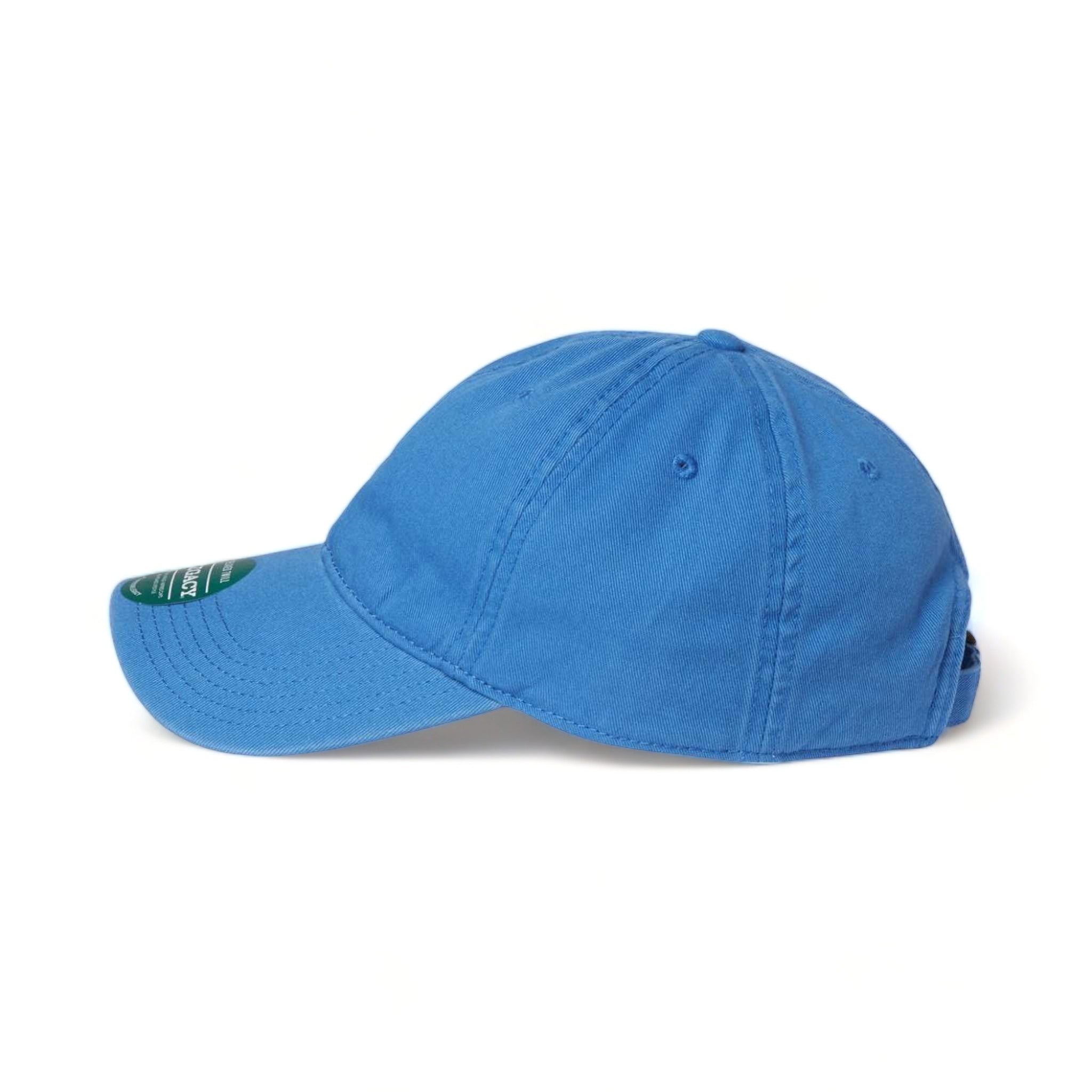 Side view of LEGACY EZA custom hat in pacific blue
