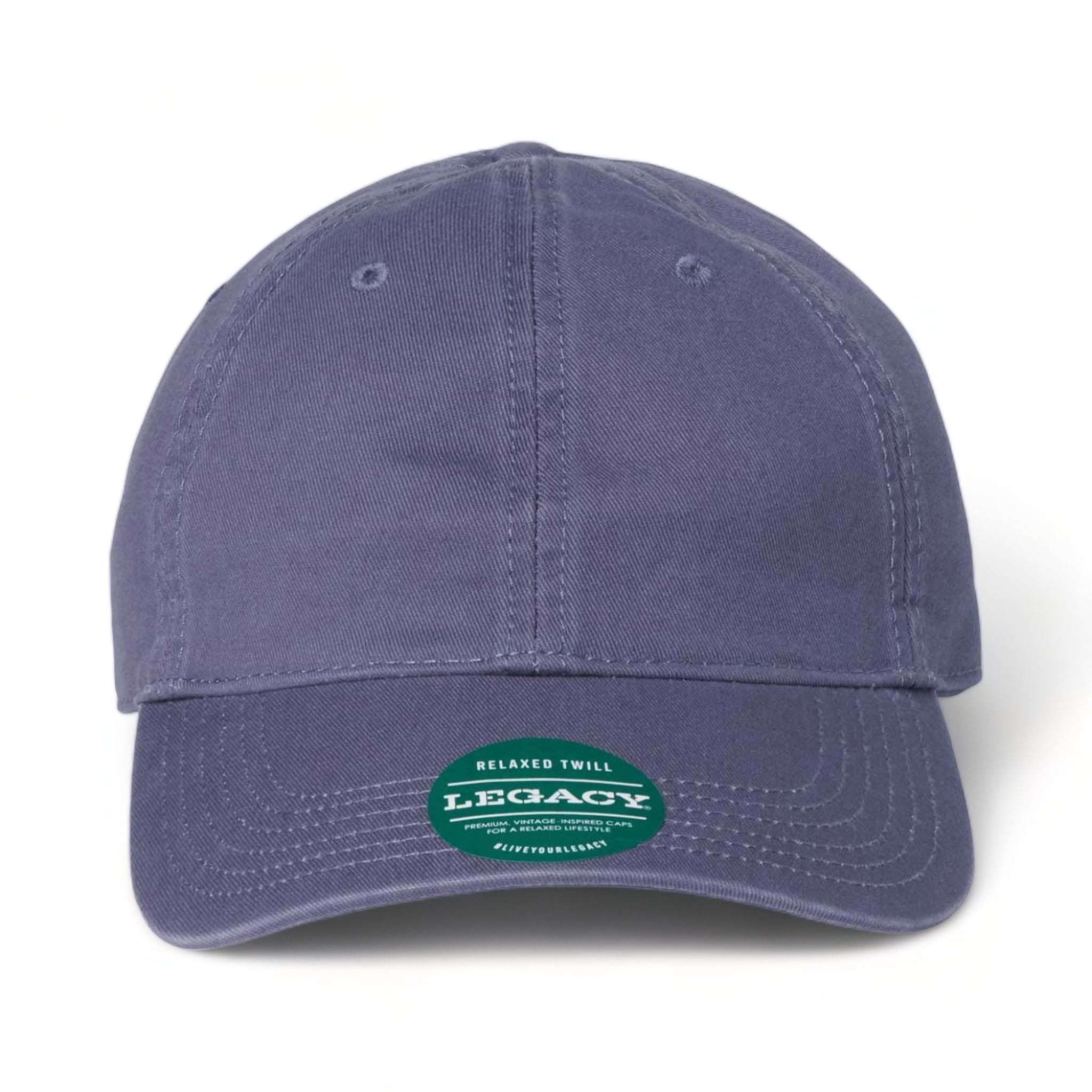 Front view of LEGACY EZA custom hat in slate blue