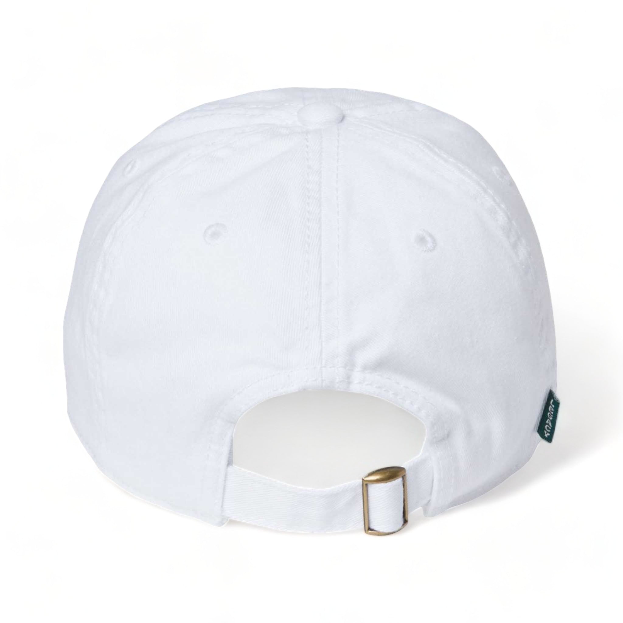 Back view of LEGACY EZA custom hat in white