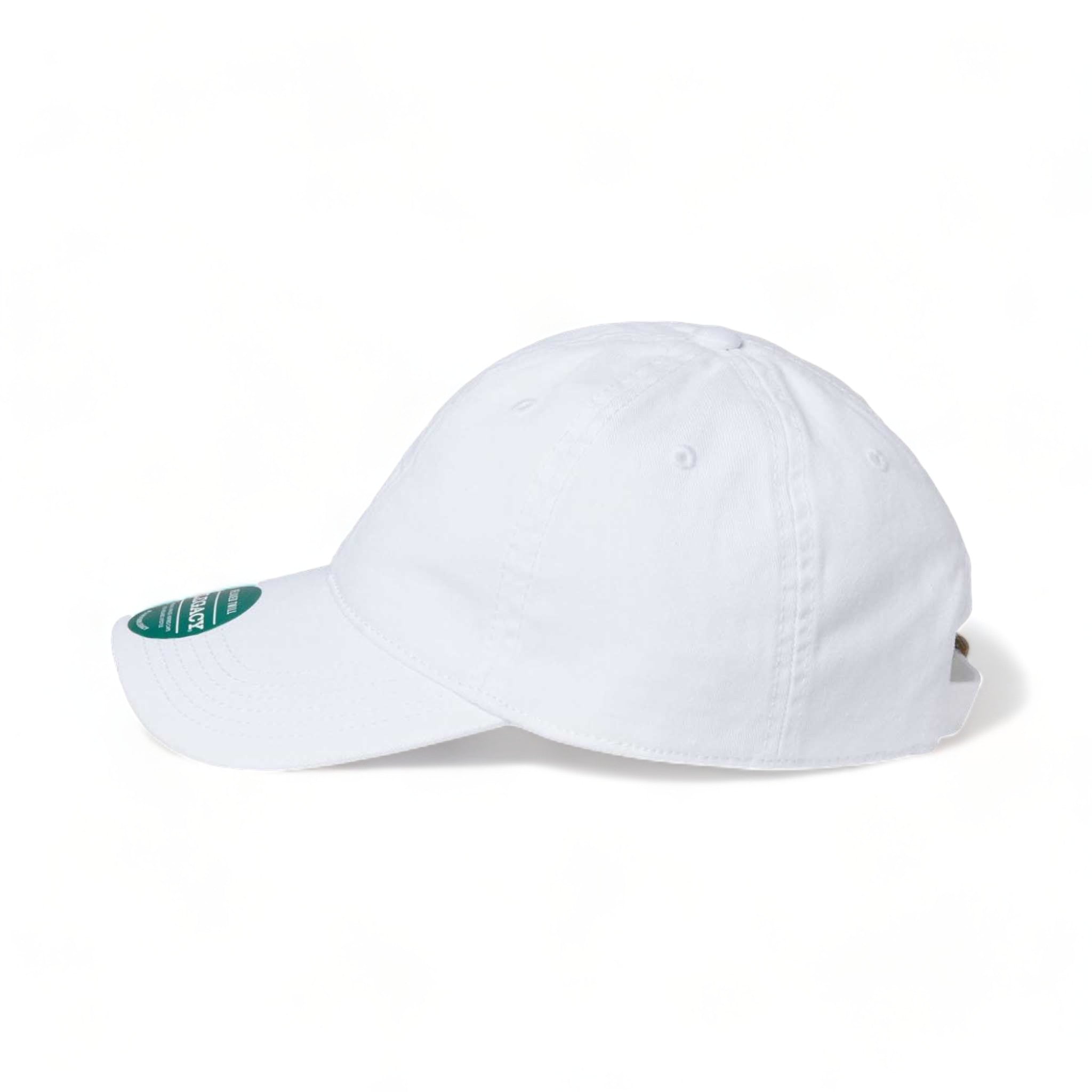 Side view of LEGACY EZA custom hat in white