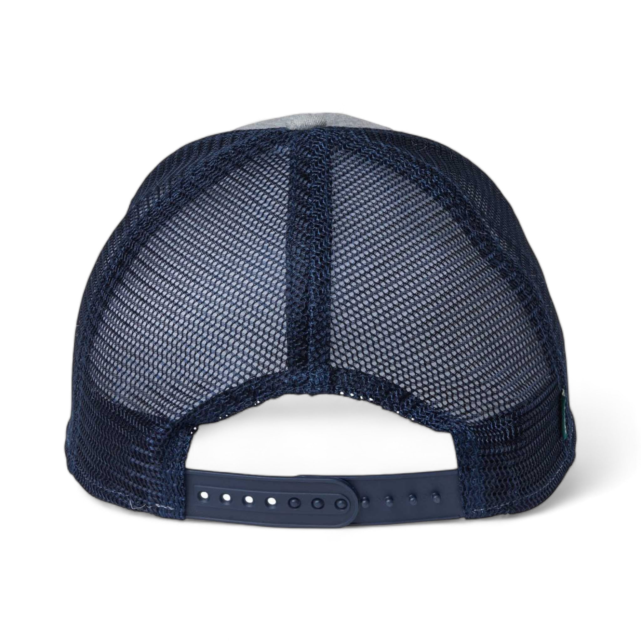 Back view of LEGACY LPS custom hat in heather grey and navy
