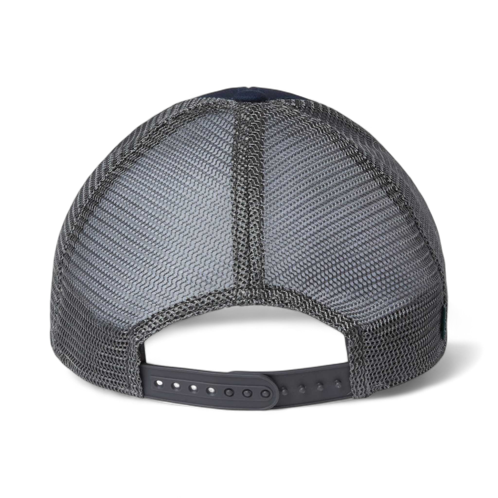 Back view of LEGACY LPS custom hat in navy and dark grey