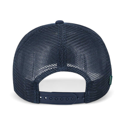 Back view of LEGACY LTA custom hat in dark navy and light navy