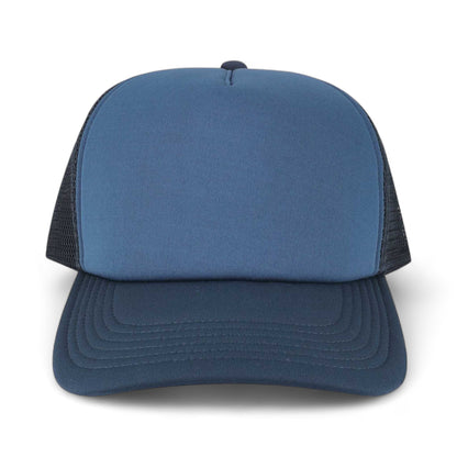 Front view of LEGACY LTA custom hat in dark navy and light navy