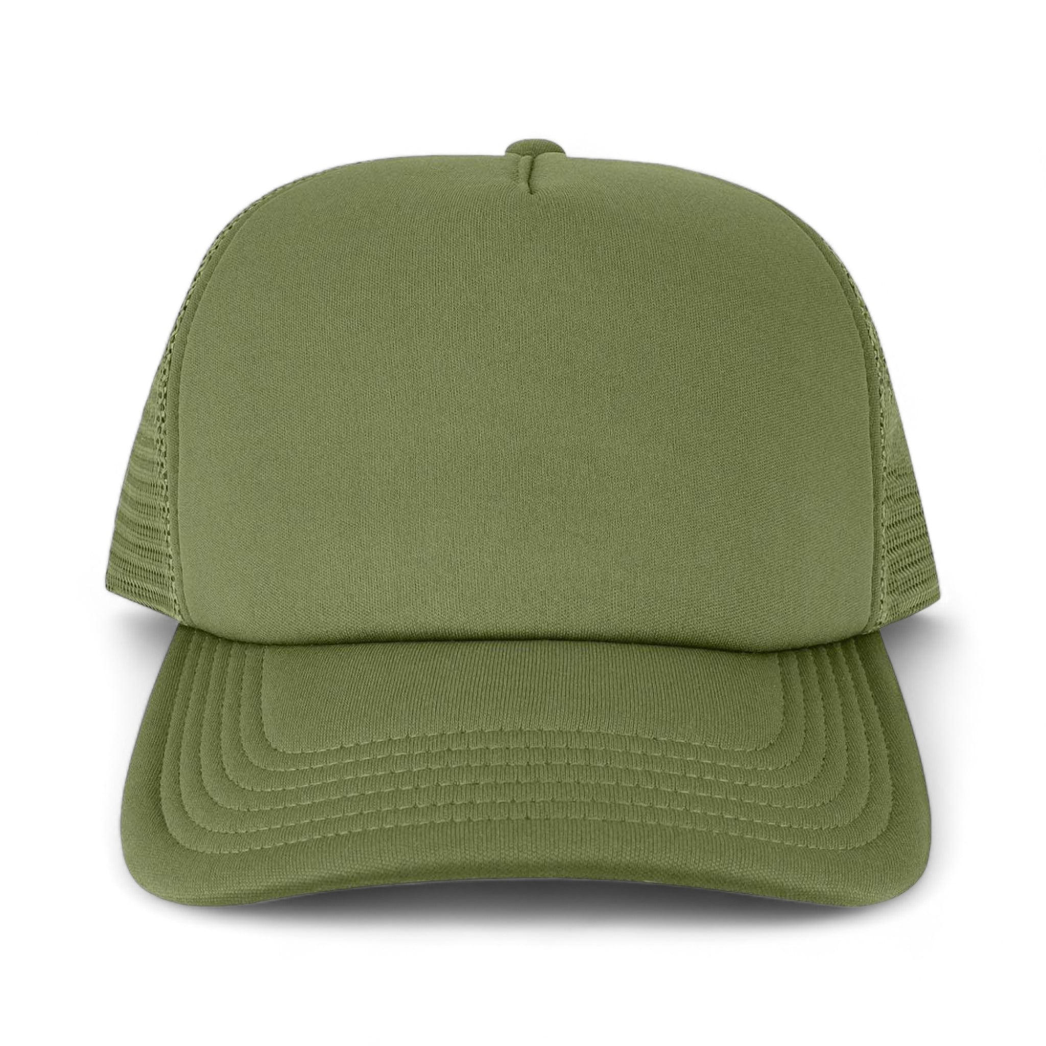 Front view of LEGACY LTA custom hat in light olive green