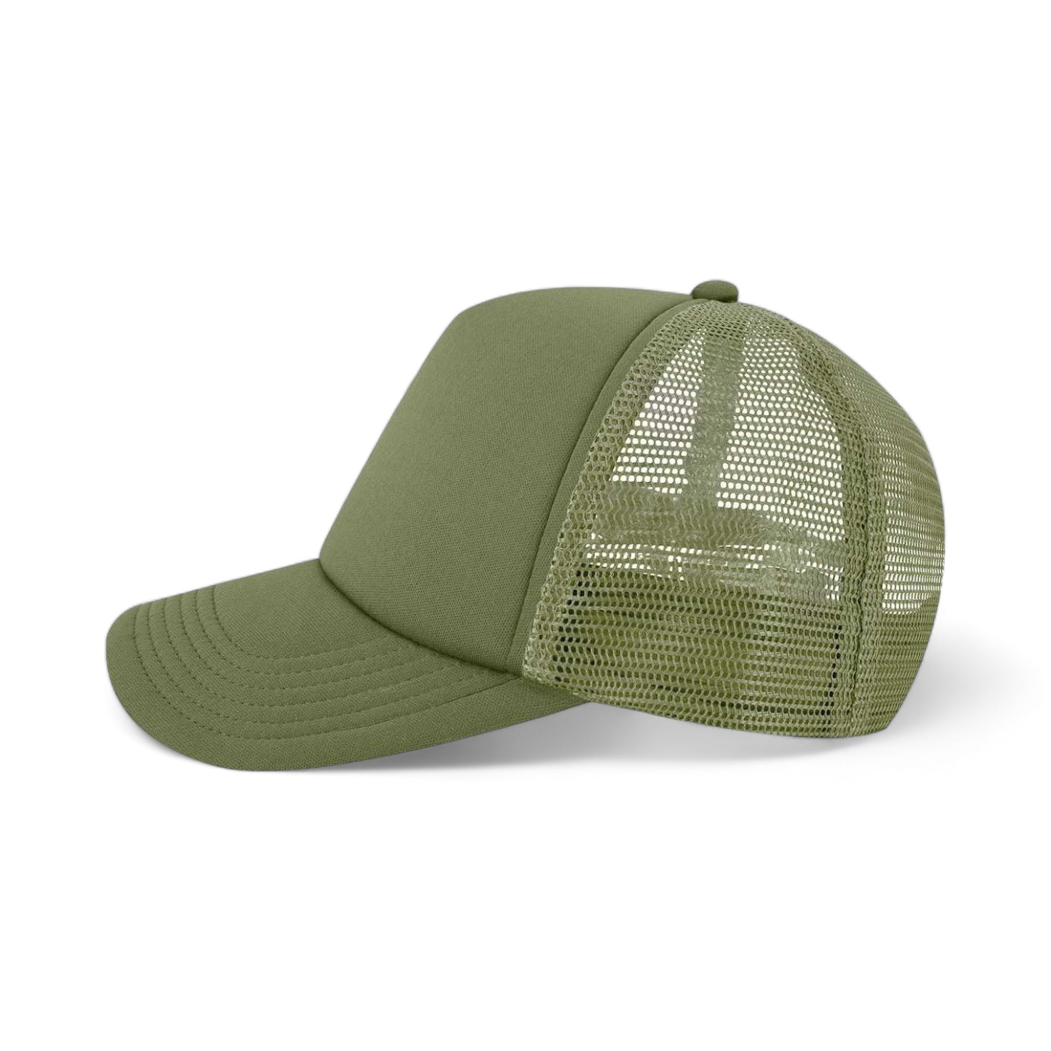 Side view of LEGACY LTA custom hat in light olive green