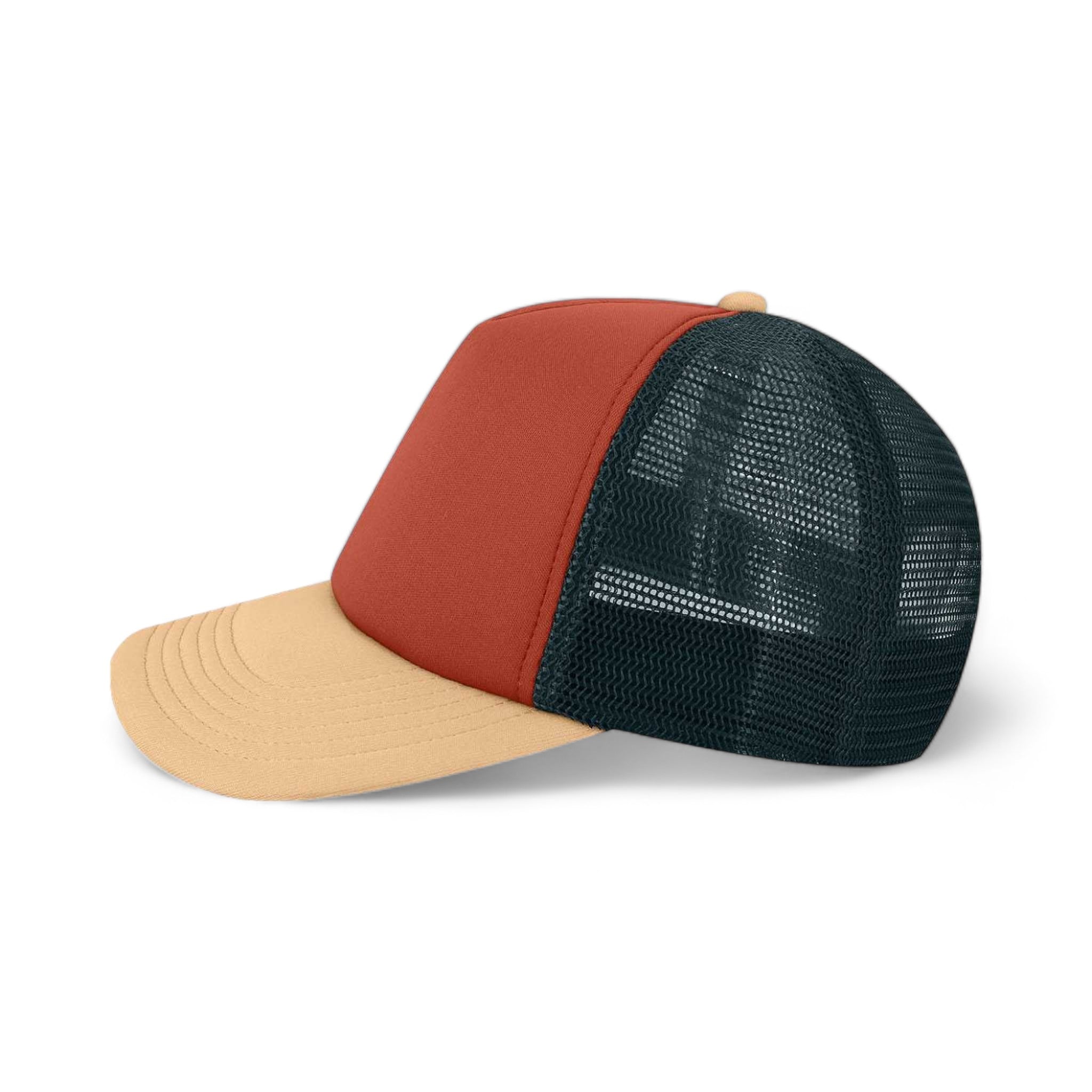 Side view of LEGACY LTA custom hat in sienna, wheat and navy