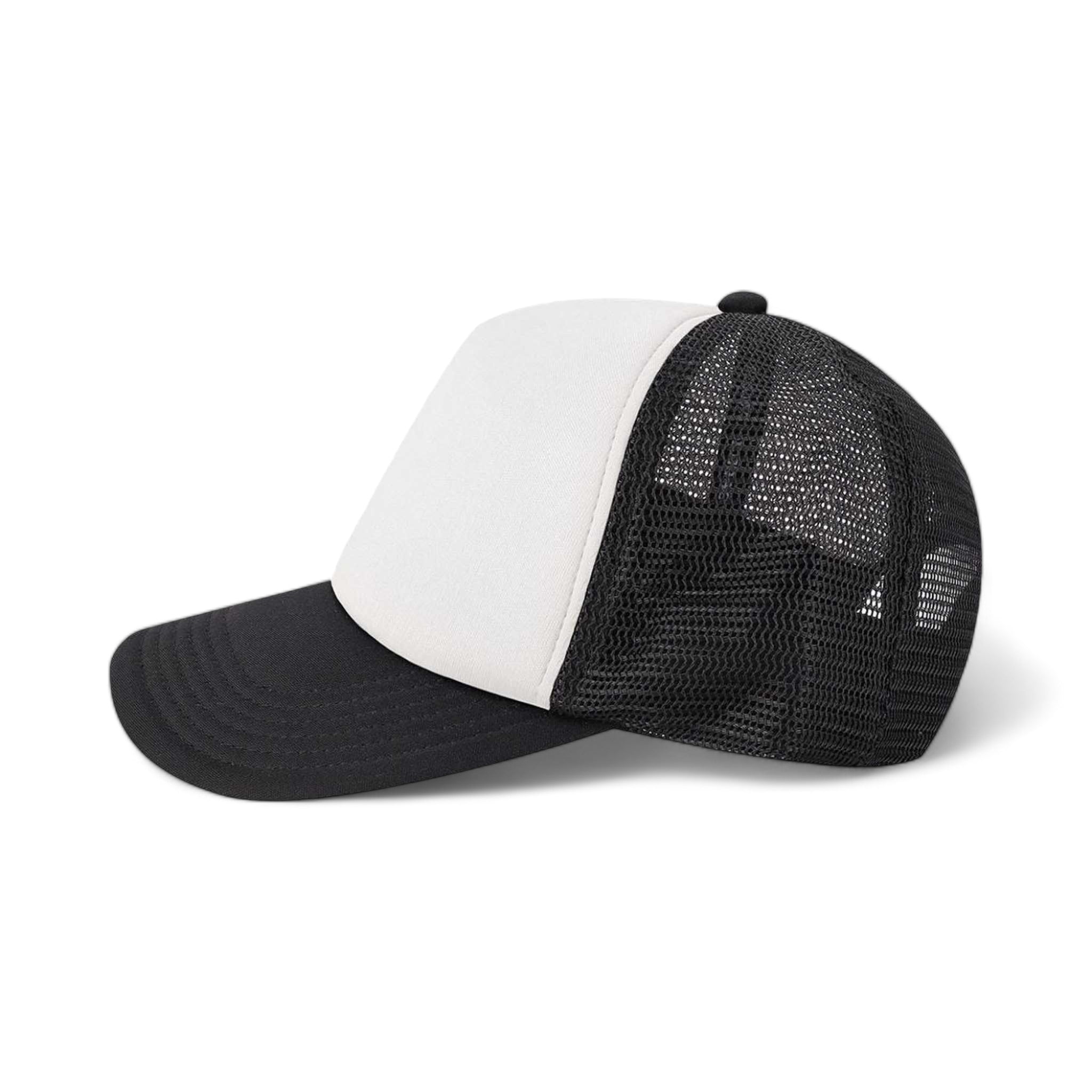 Side view of LEGACY LTA custom hat in white and black