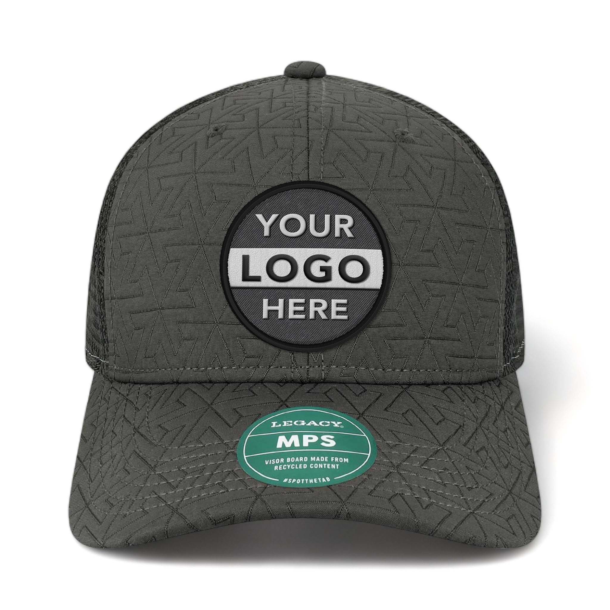 LEGACY MPS custom embroidered patch hat in black z - quilted