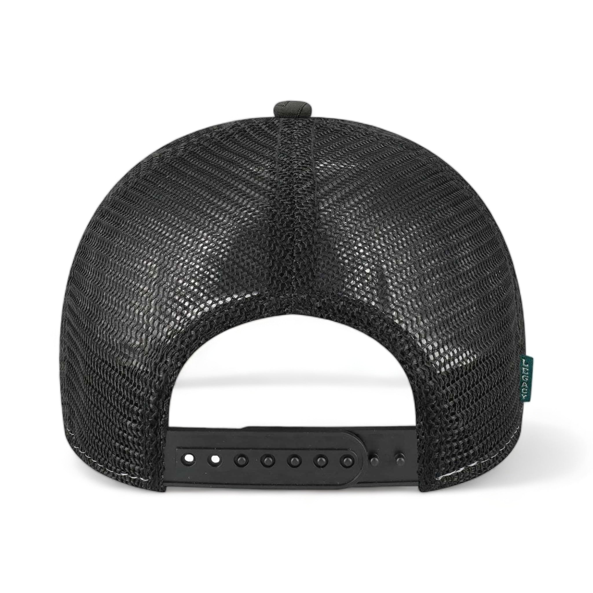 Back view of LEGACY MPS custom hat in black z - quilted