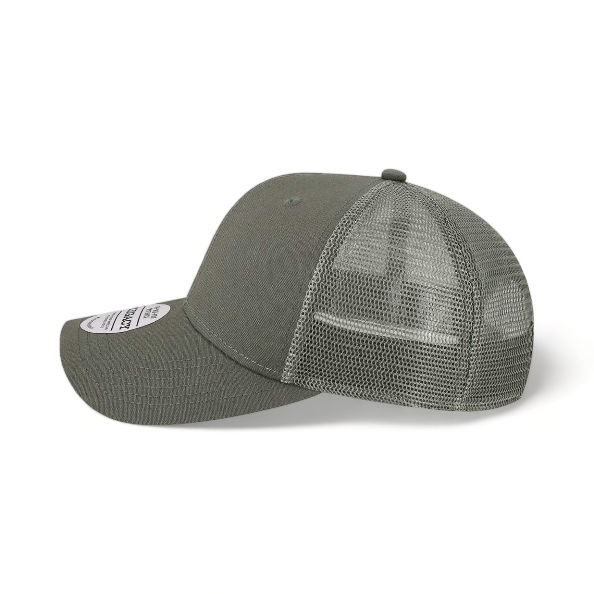 Side view of LEGACY MPS custom hat in dark grey and dark grey
