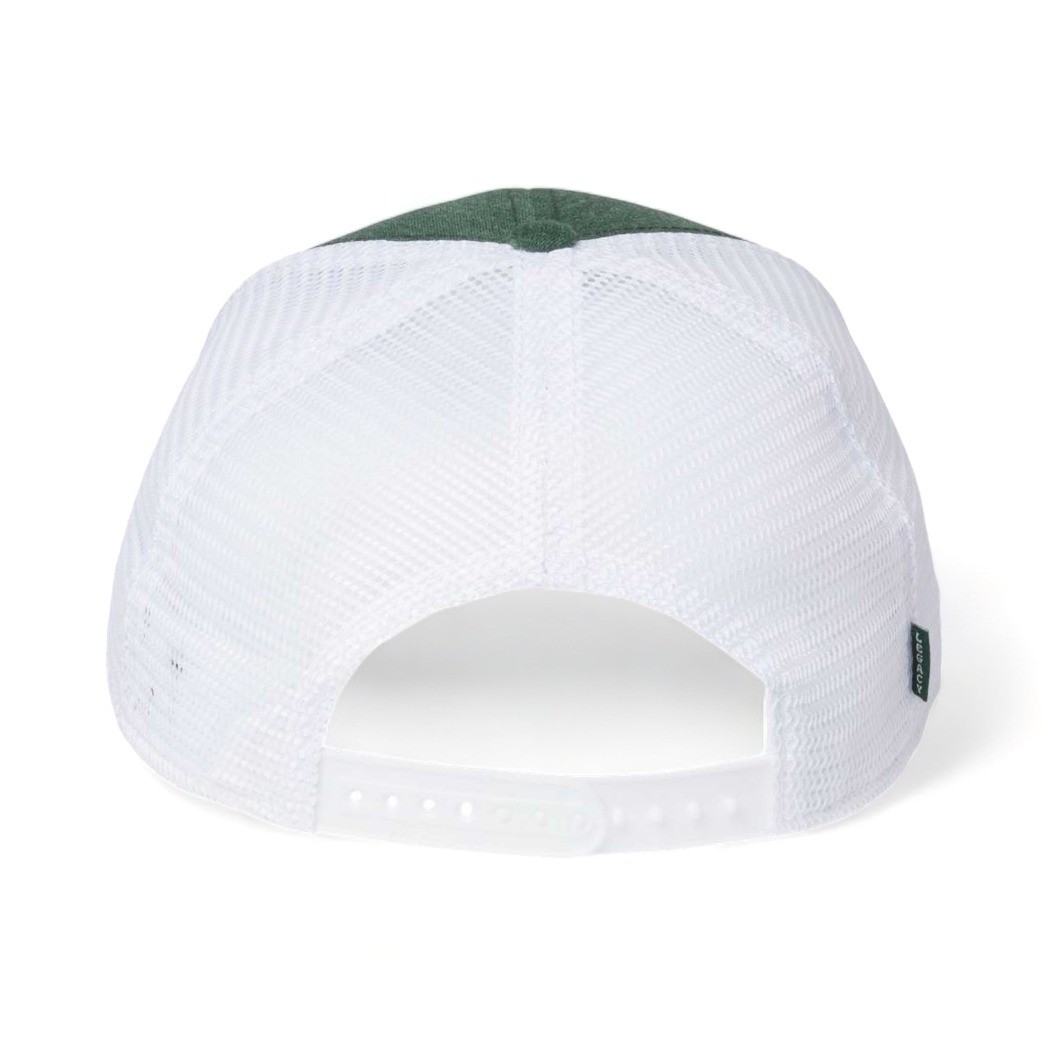 Back view of LEGACY MPS custom hat in mélange dark green and white