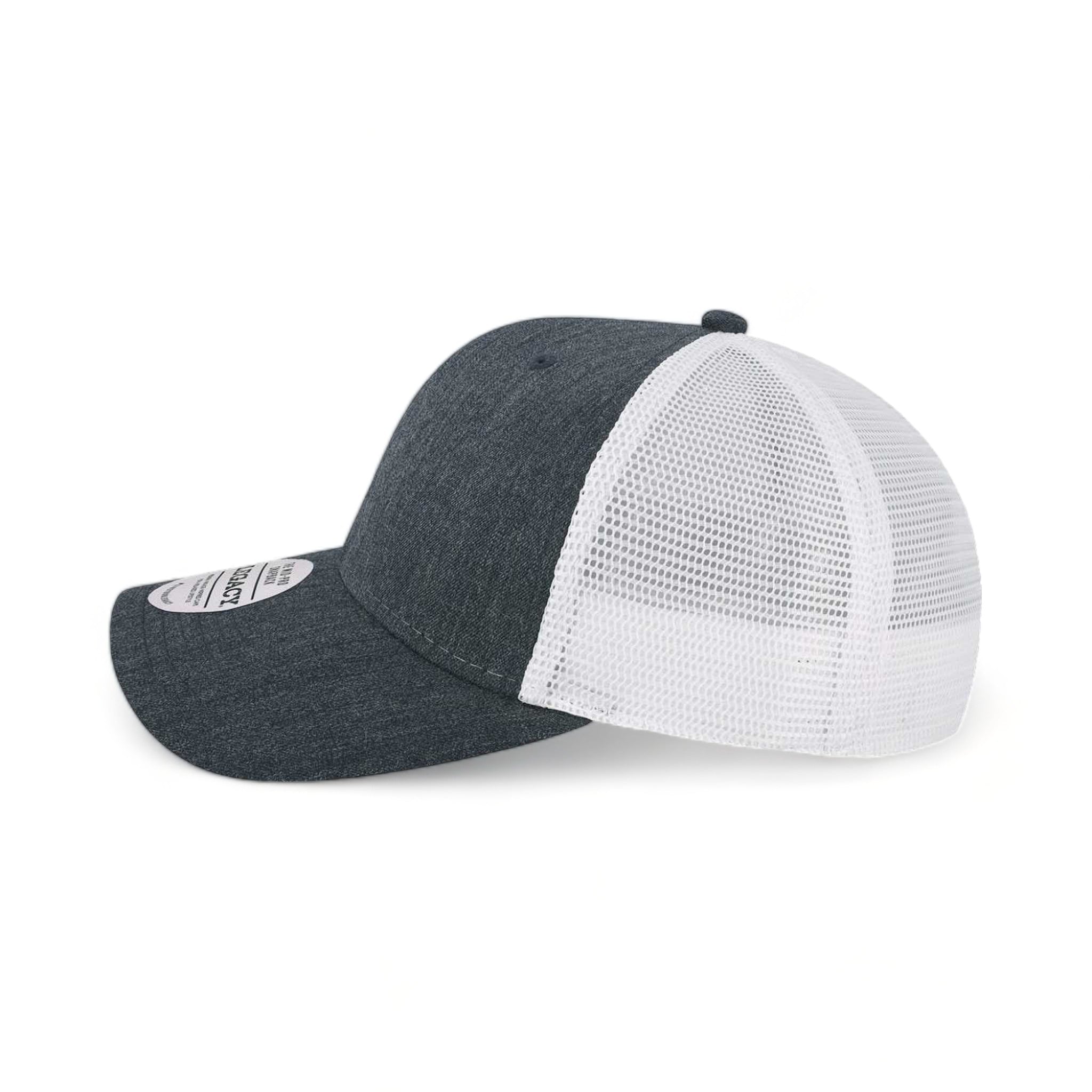 Side view of LEGACY MPS custom hat in mélange navy and white