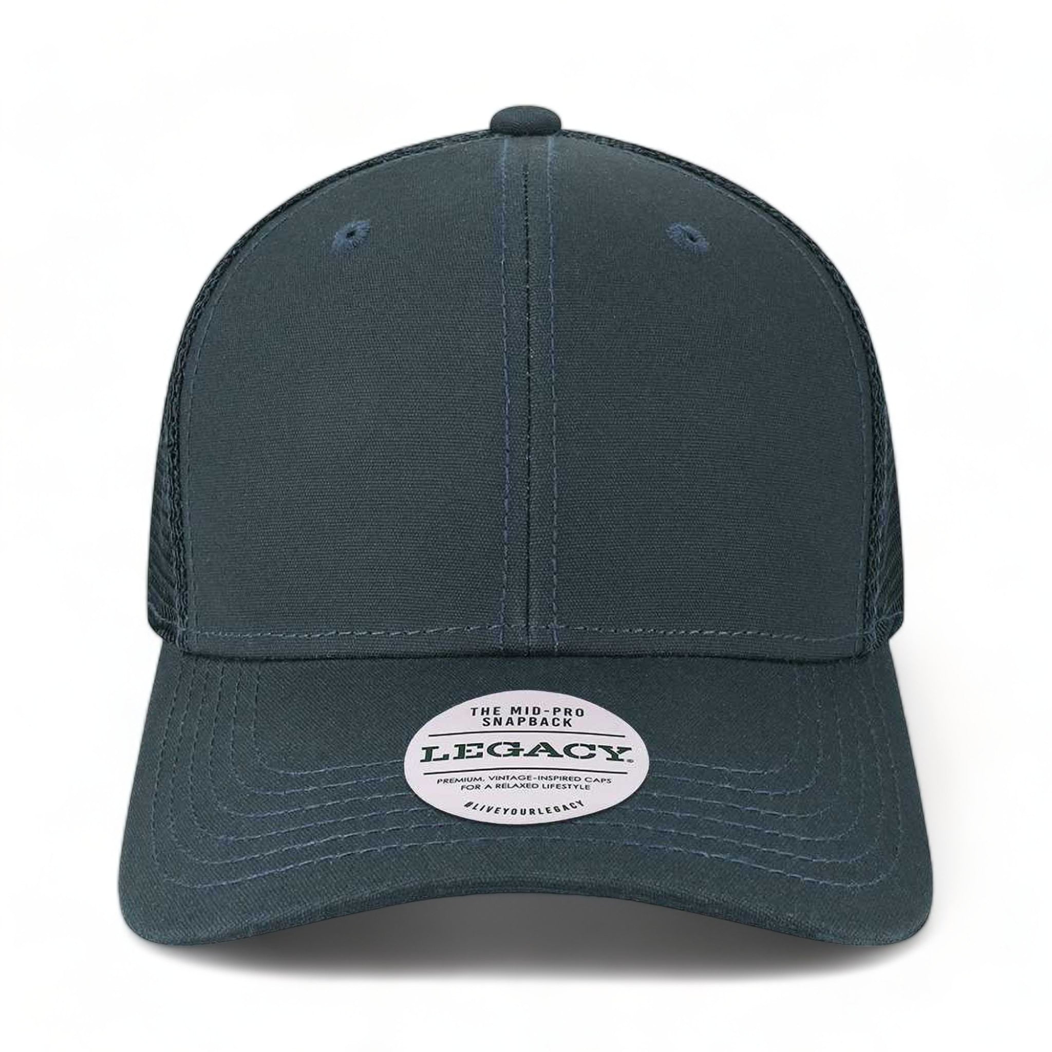 Front view of LEGACY MPS custom hat in navy and navy