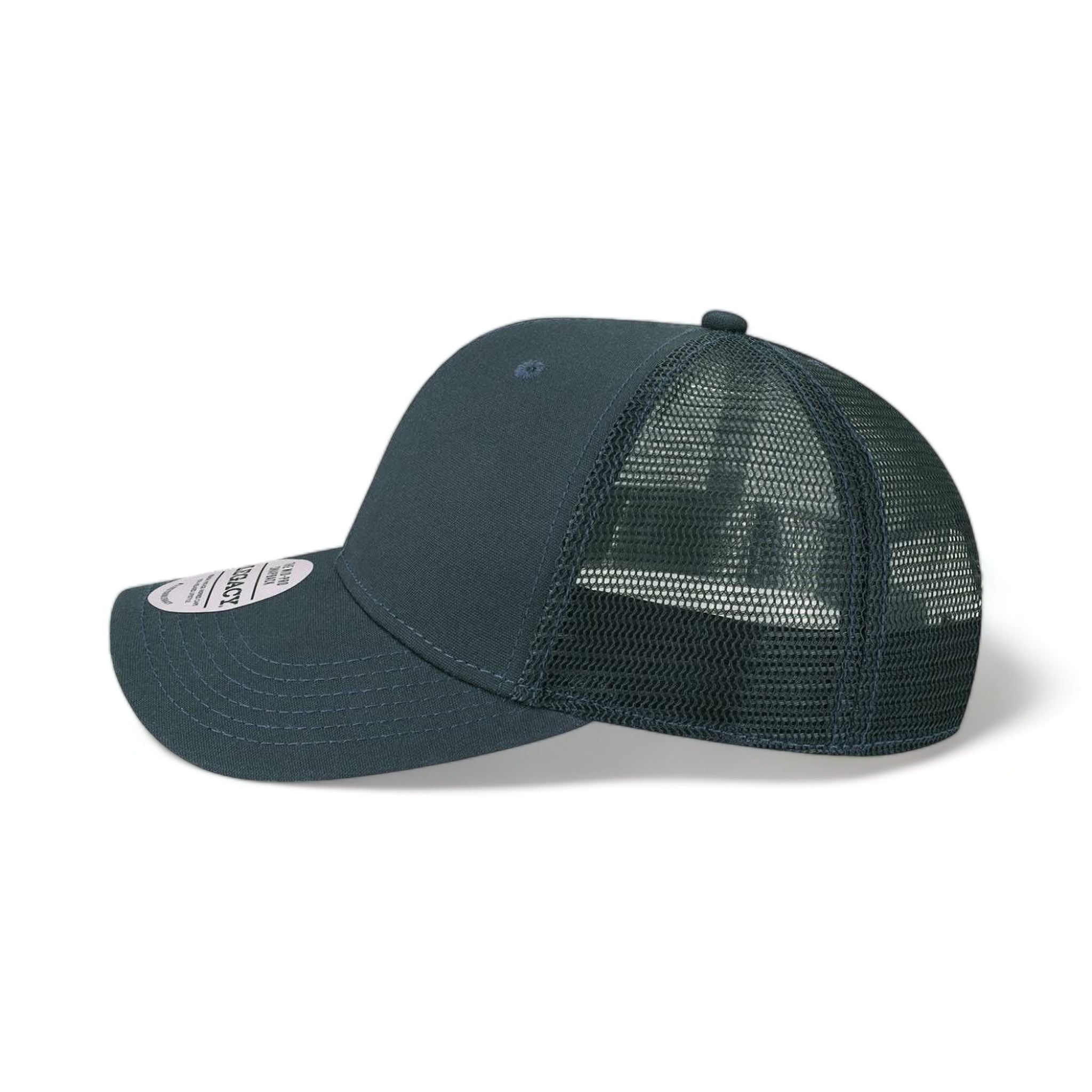 Side view of LEGACY MPS custom hat in navy and navy