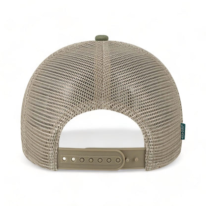 Back view of LEGACY MPS custom hat in olive, dark olive and dark khaki