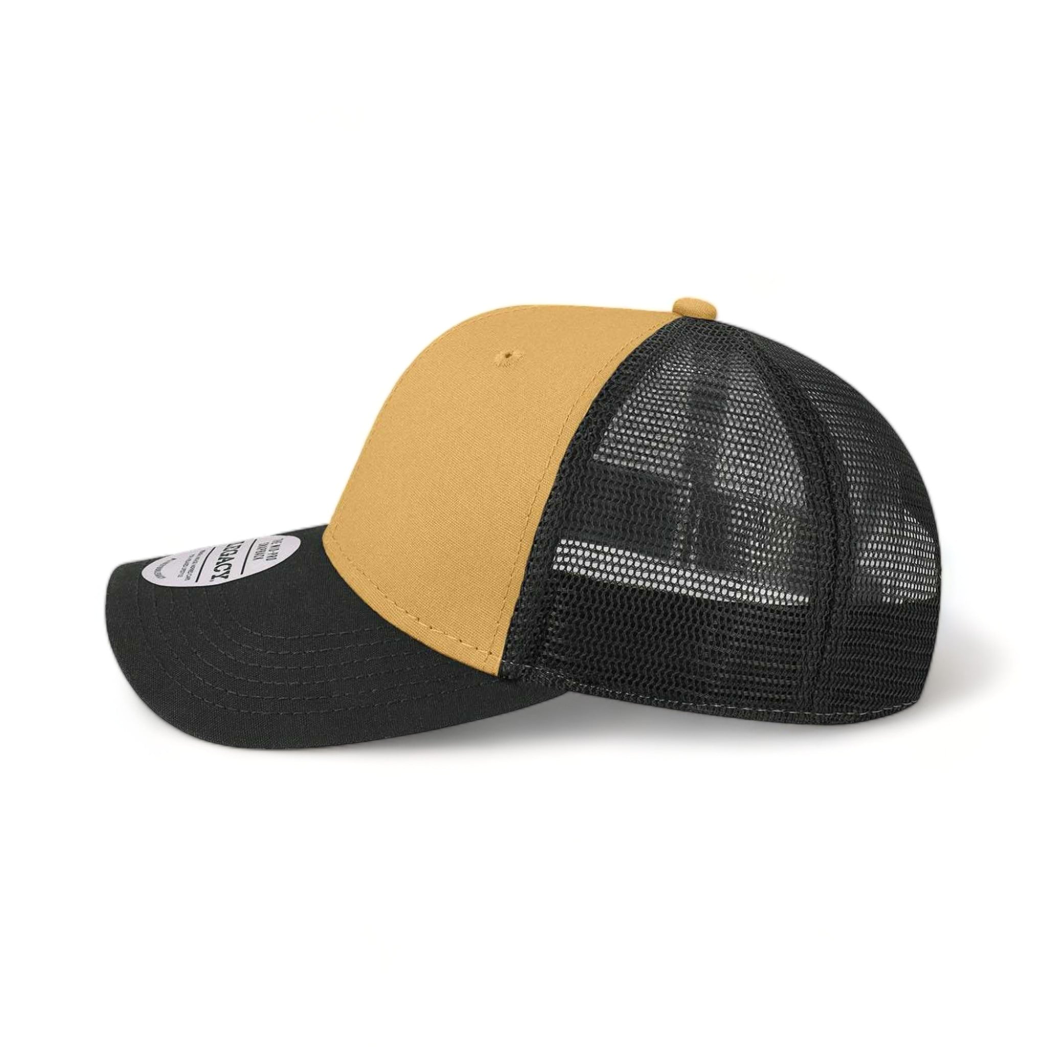 Side view of LEGACY MPS custom hat in wheatfield and black
