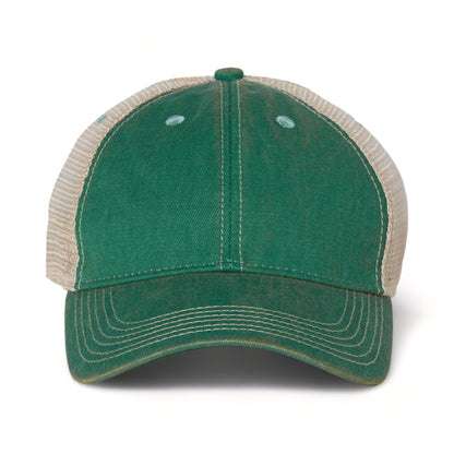 Front view of LEGACY OFA custom hat in aqua and khaki