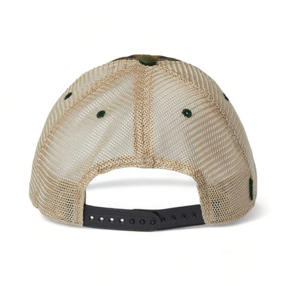 Back view of LEGACY OFA custom hat in black, green and khaki