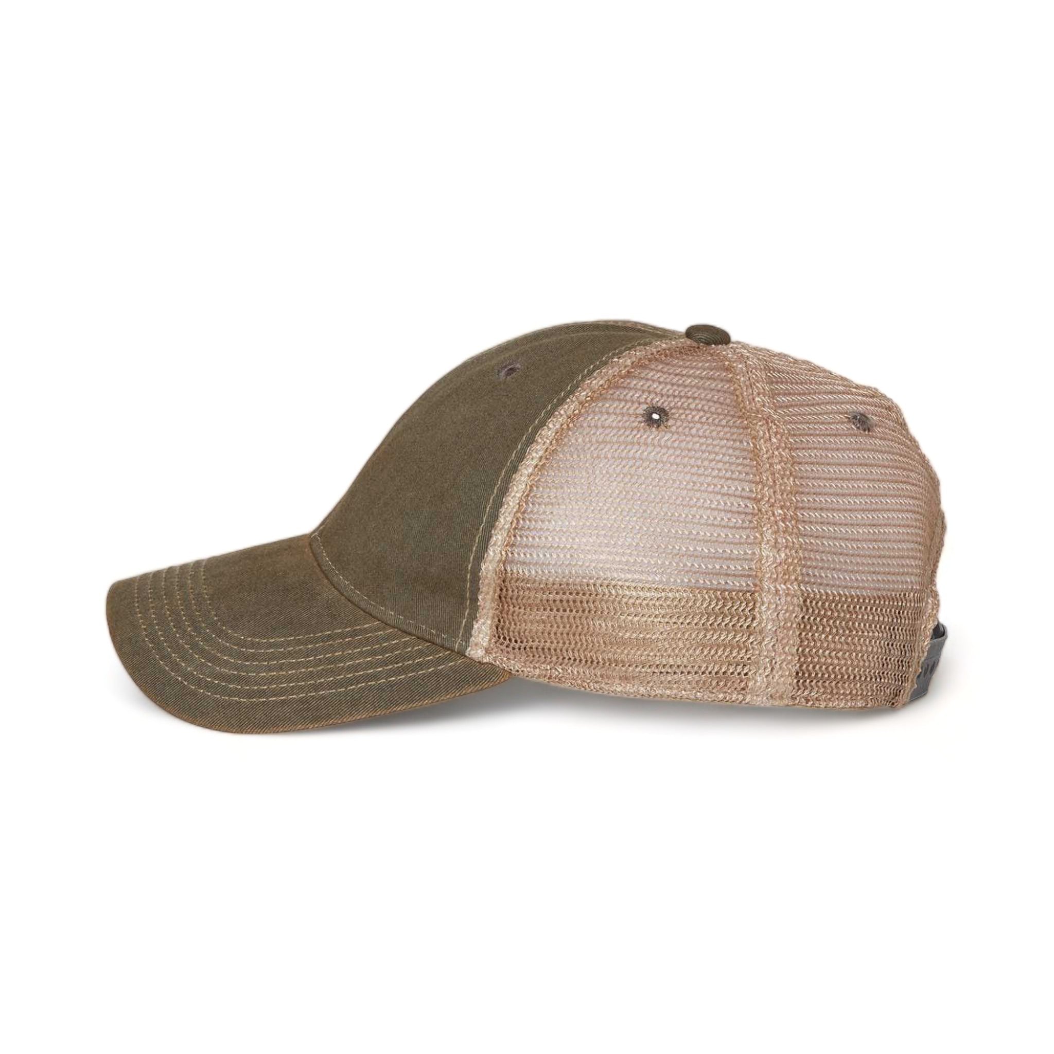 Side view of LEGACY OFA custom hat in grey and khaki
