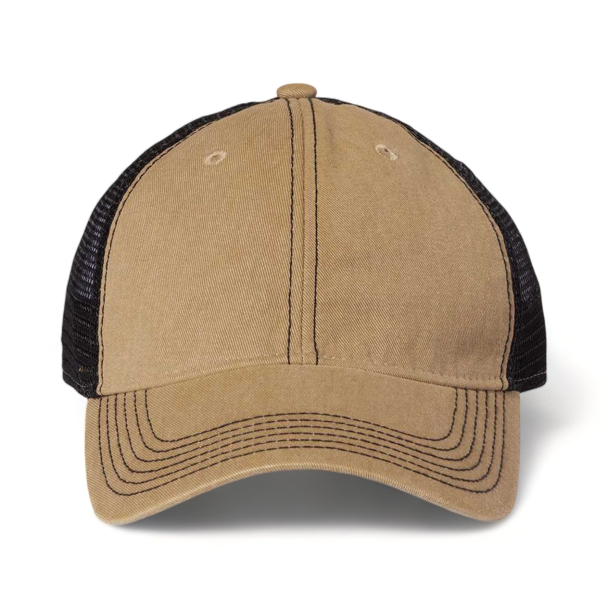 Front view of LEGACY OFA custom hat in khaki and black