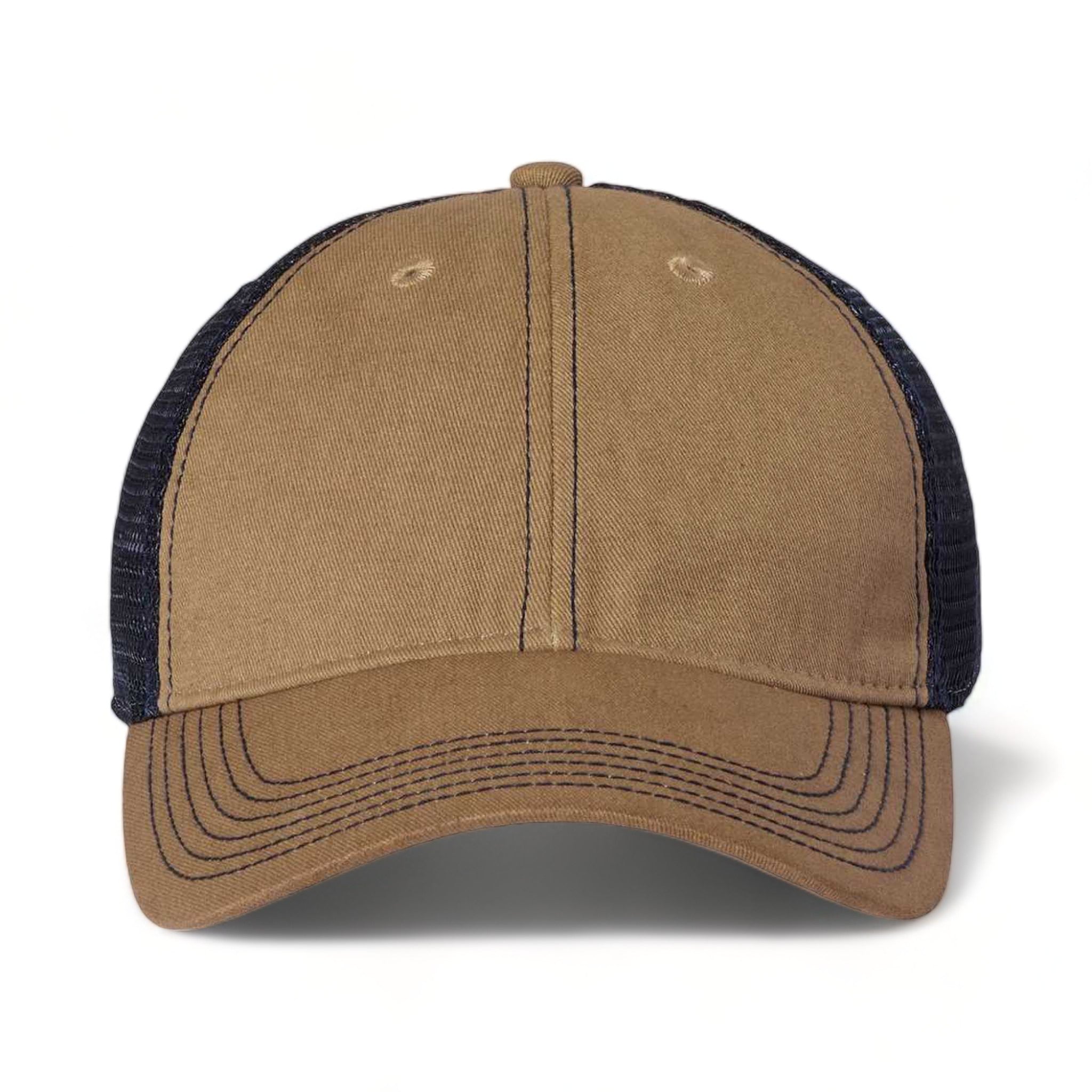 Front view of LEGACY OFA custom hat in khaki and navy