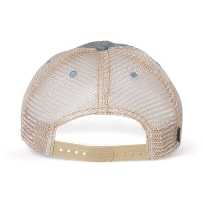 Back view of LEGACY OFA custom hat in light blue and khaki