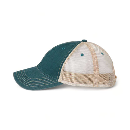 Side view of LEGACY OFA custom hat in marine blue and khaki