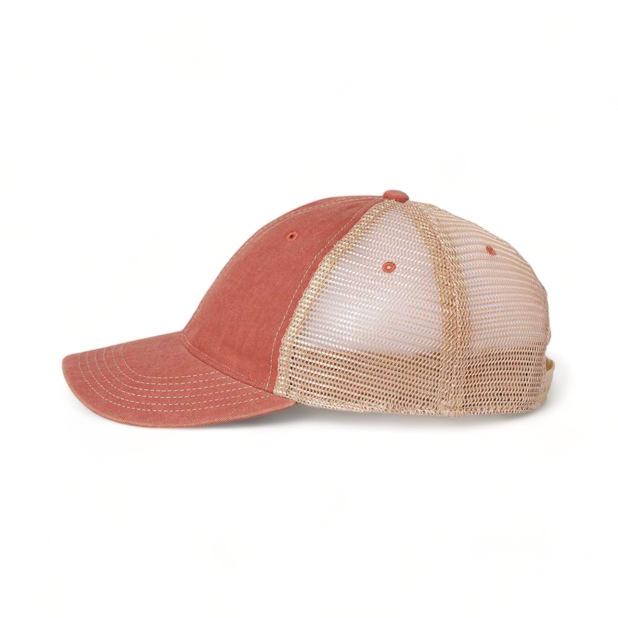 Side view of LEGACY OFA custom hat in nantucket red and khaki