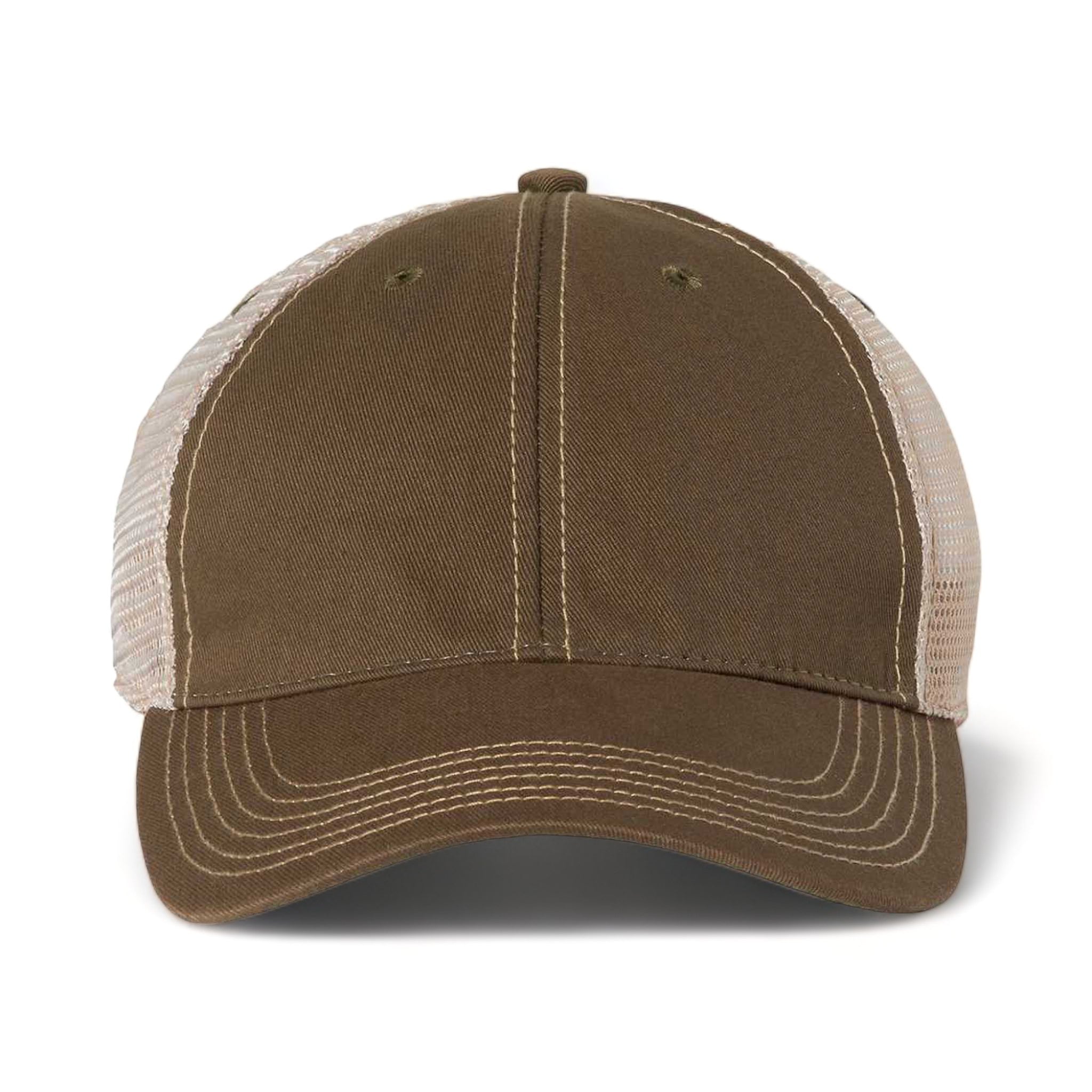 Front view of LEGACY OFA custom hat in olive and khaki