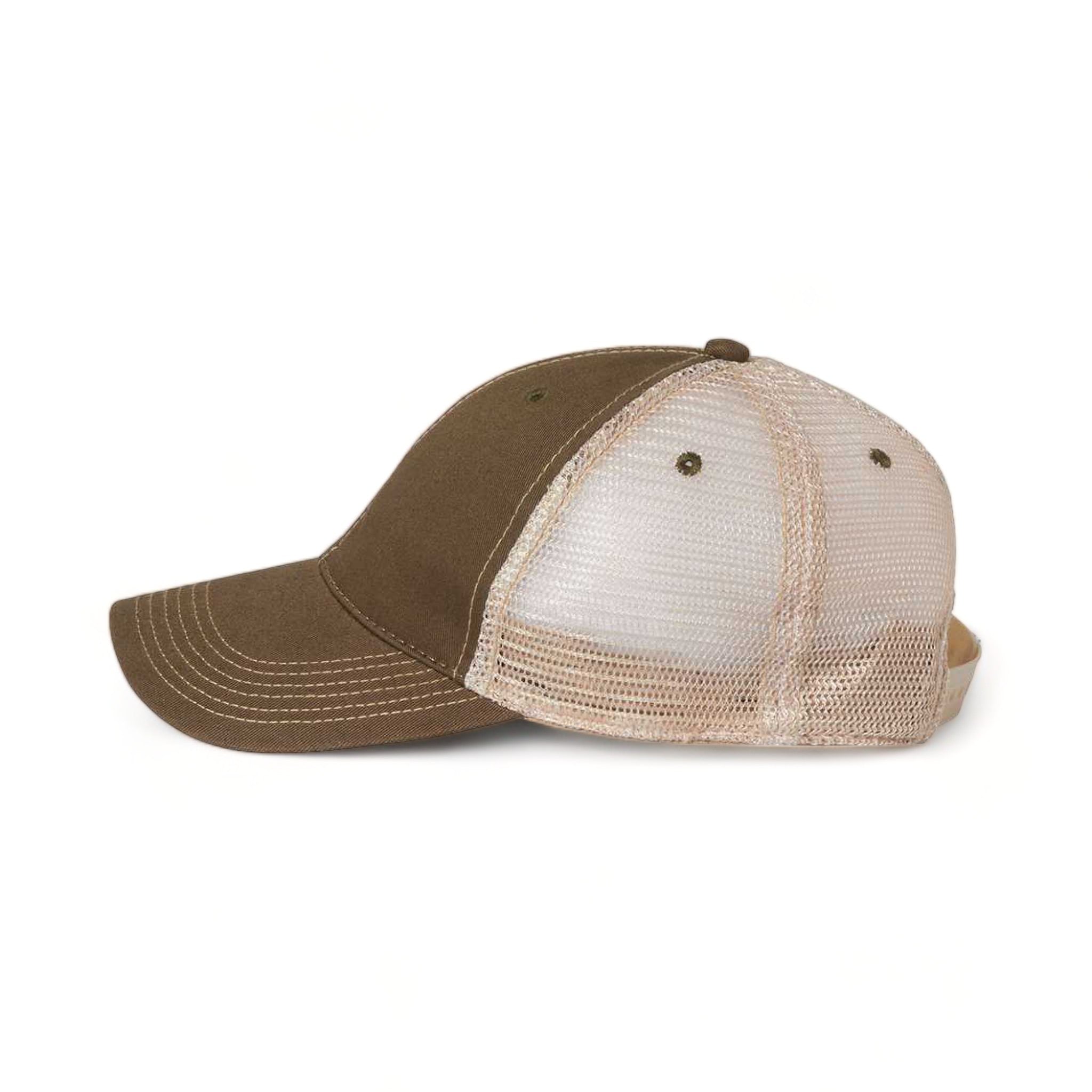 Side view of LEGACY OFA custom hat in olive and khaki