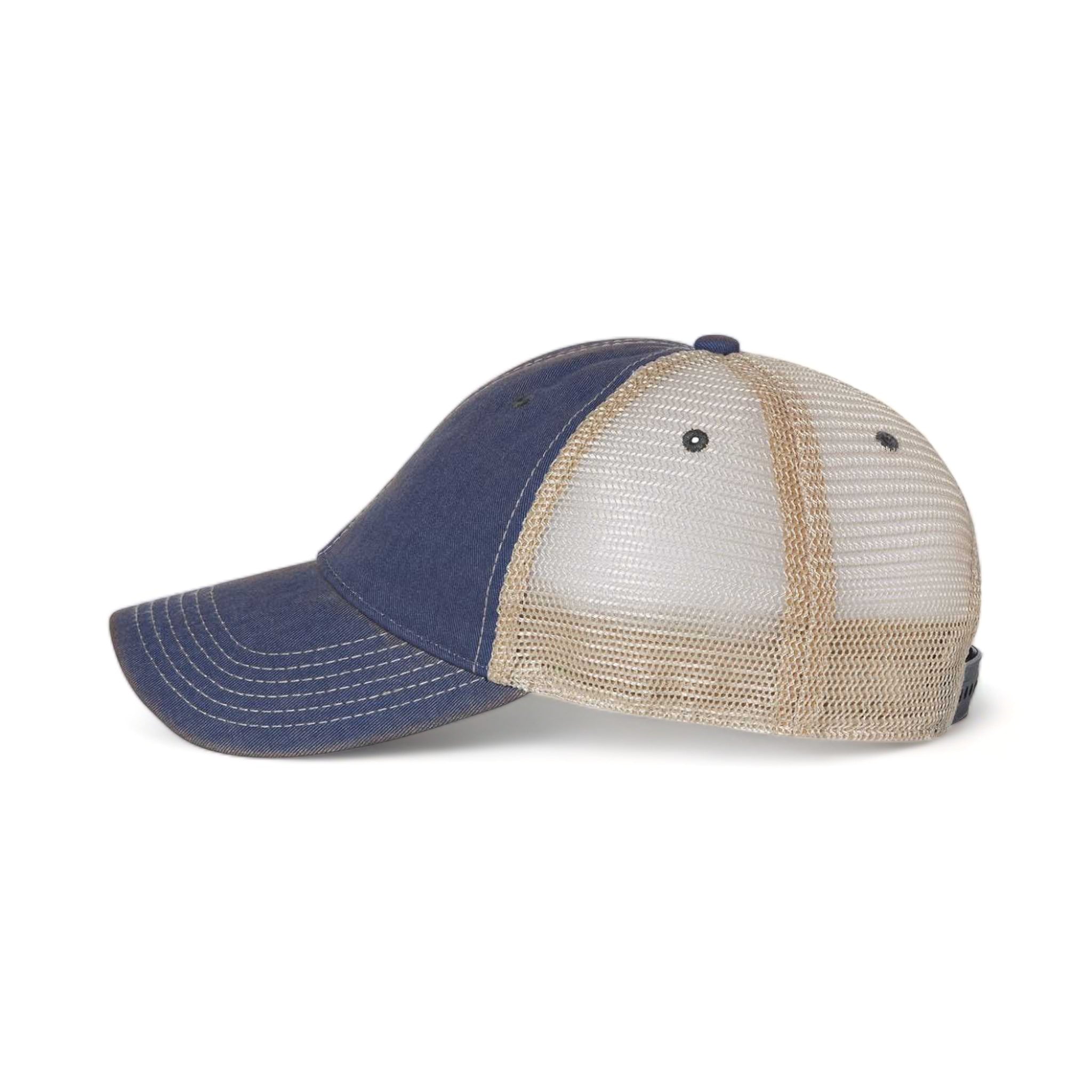 Side view of LEGACY OFA custom hat in royal and khaki