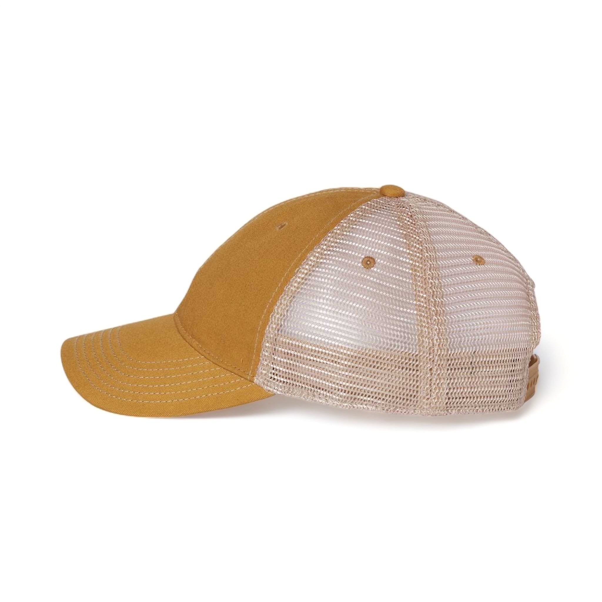 Side view of LEGACY OFA custom hat in yellow and khaki