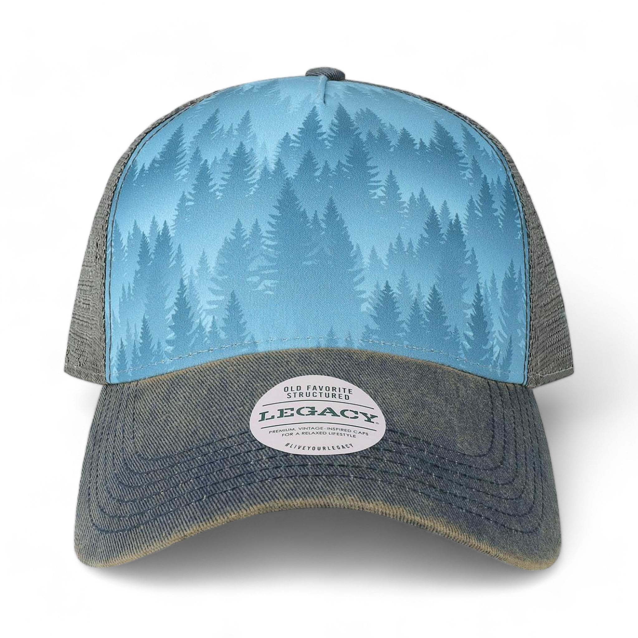 Front view of LEGACY OFAFP custom hat in blue pines
