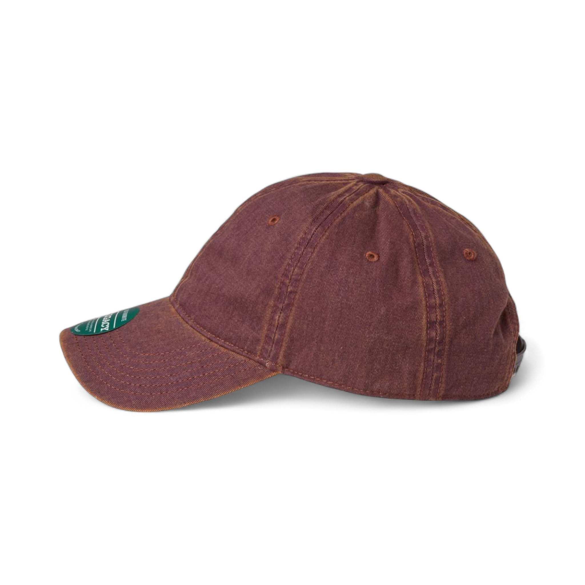 Side view of LEGACY OFAST custom hat in burgundy