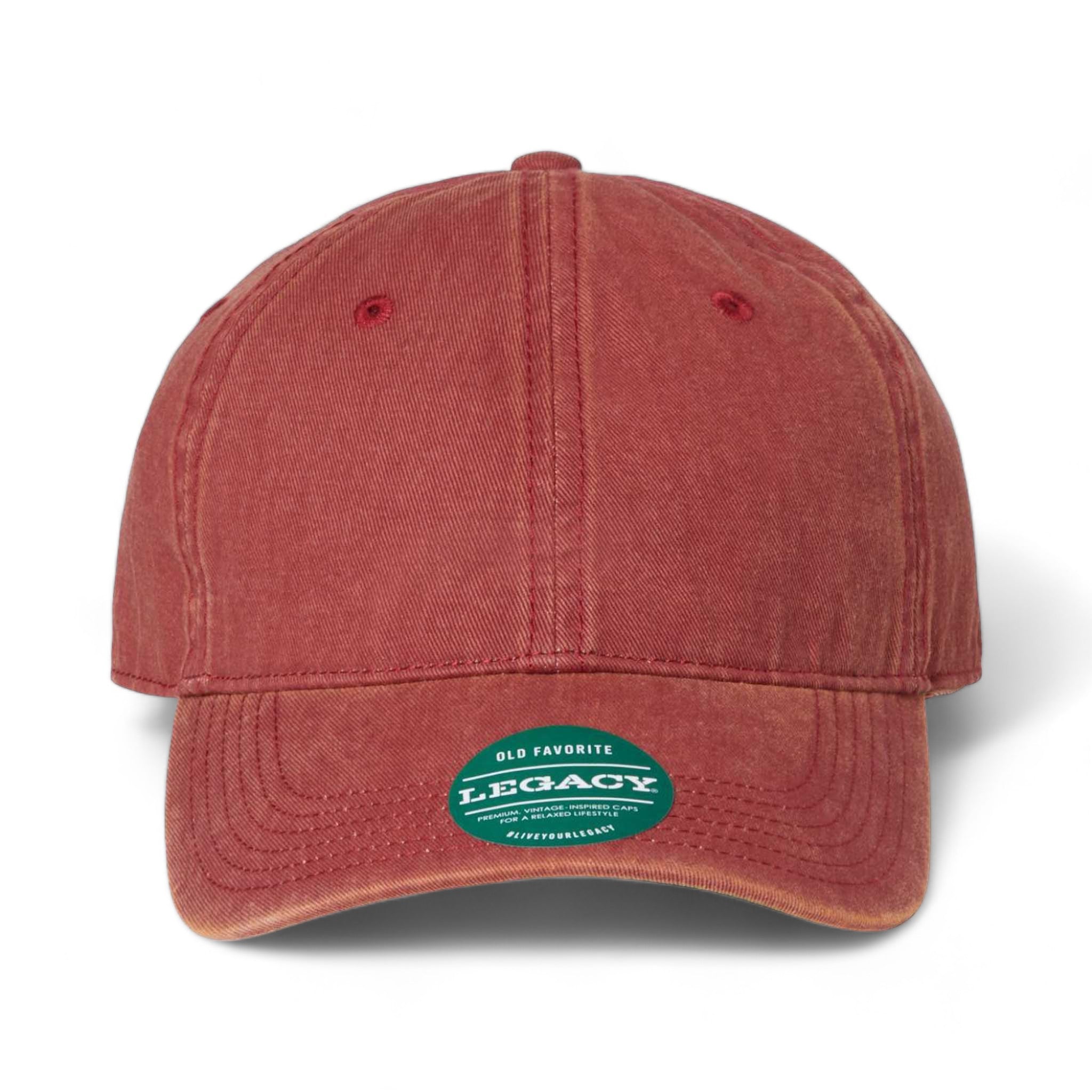 Front view of LEGACY OFAST custom hat in cardinal