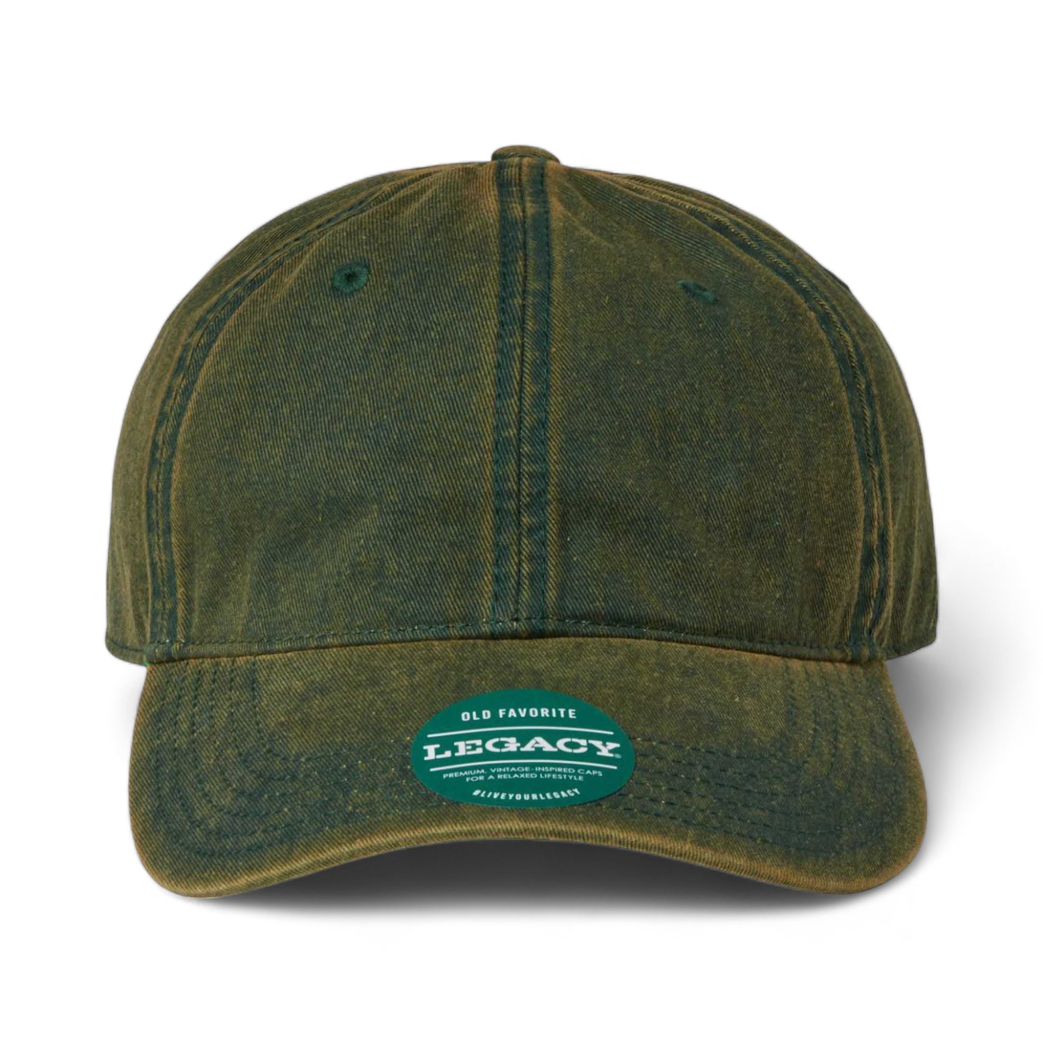 Front view of LEGACY OFAST custom hat in green