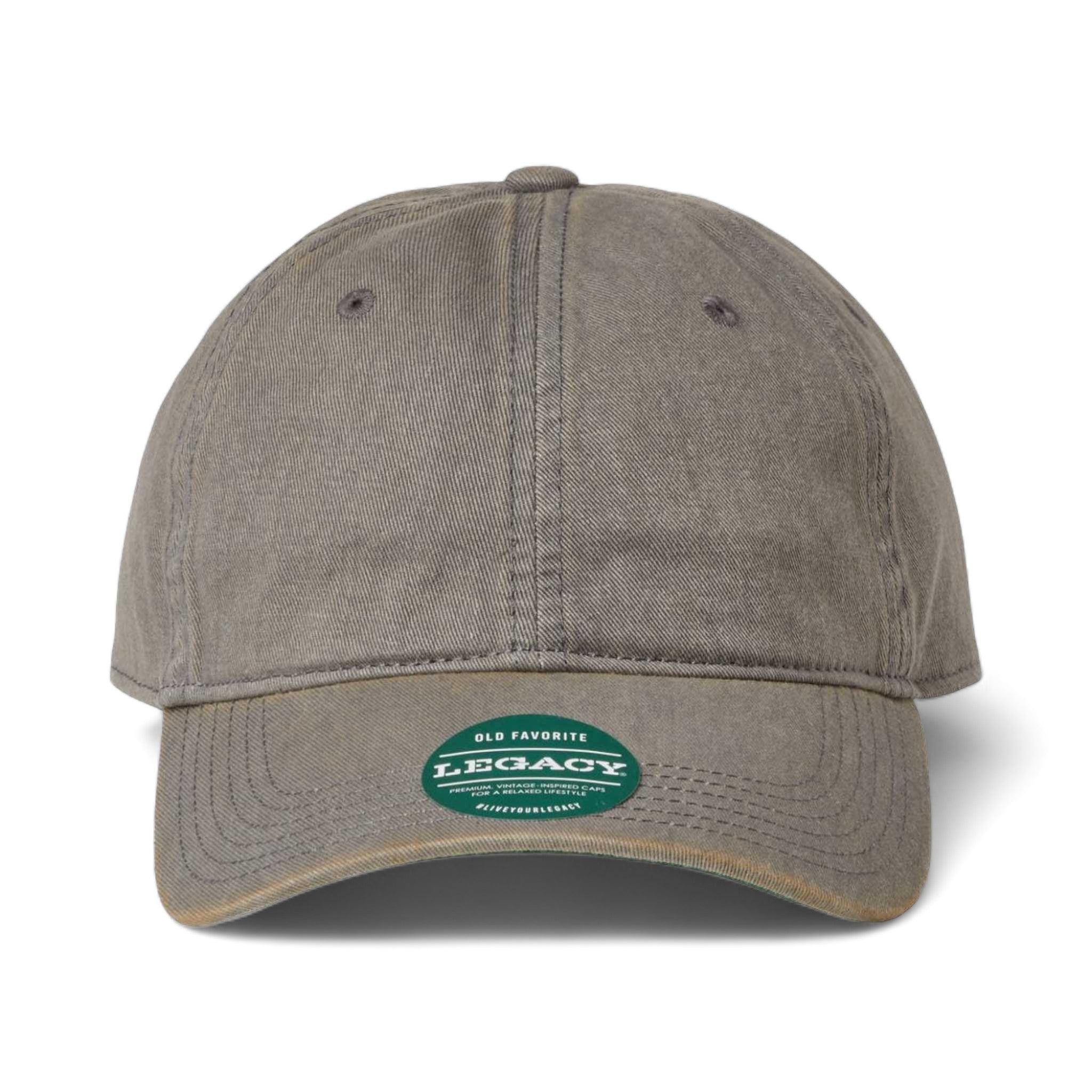 Front view of LEGACY OFAST custom hat in grey