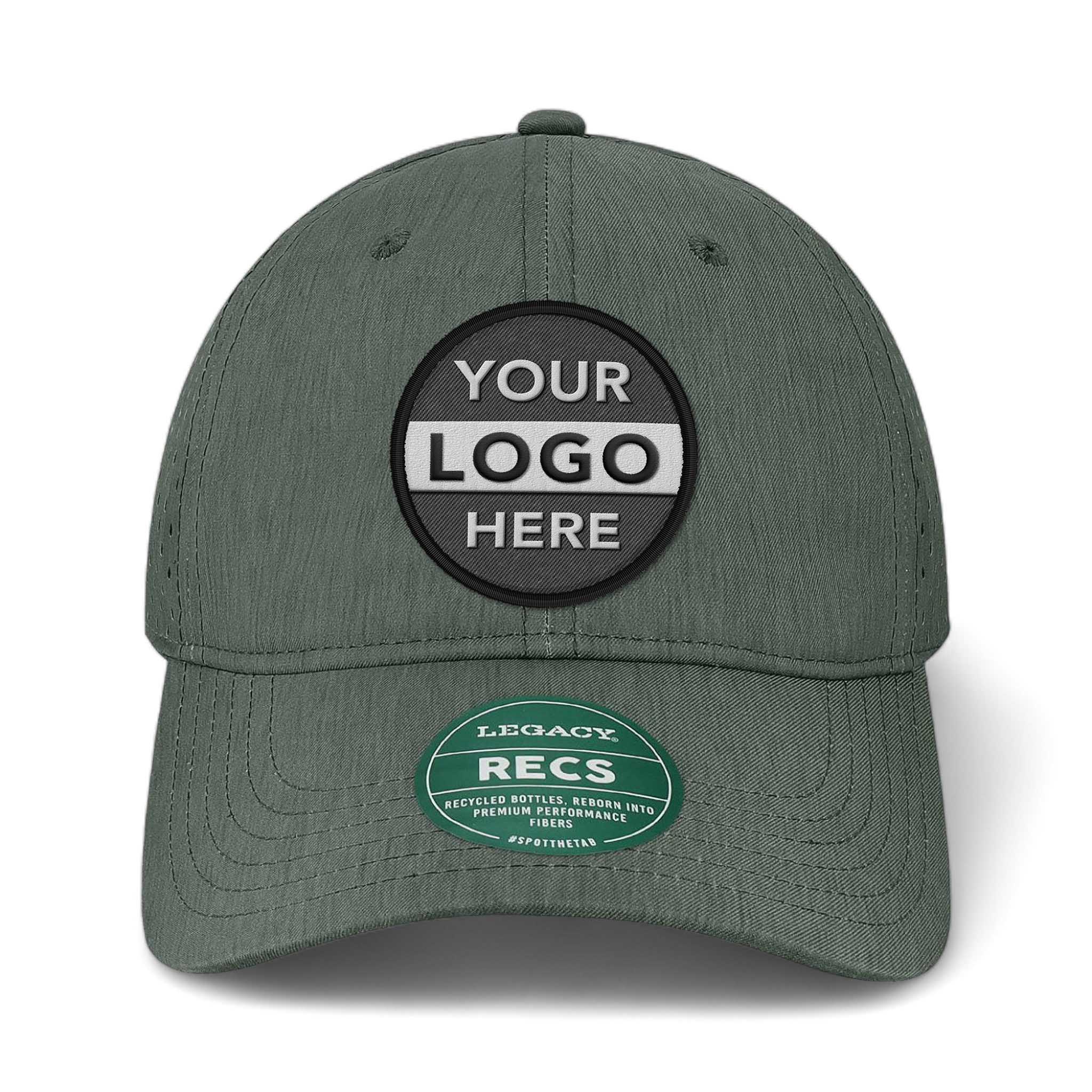 LEGACY RECS custom embroidered patch hat in eco black