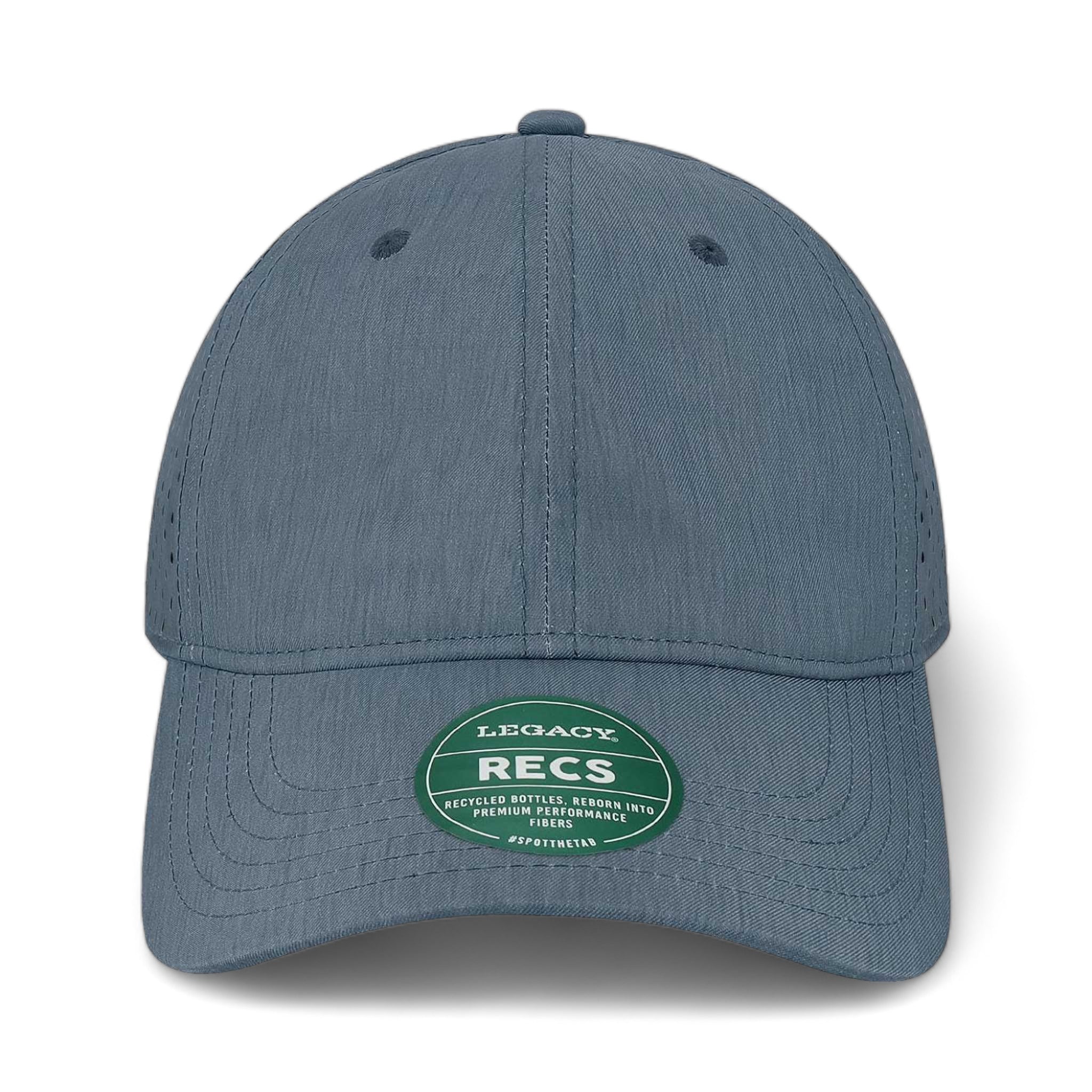 Front view of LEGACY RECS custom hat in eco navy