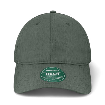 Front view of LEGACY RECS custom hat in eco black