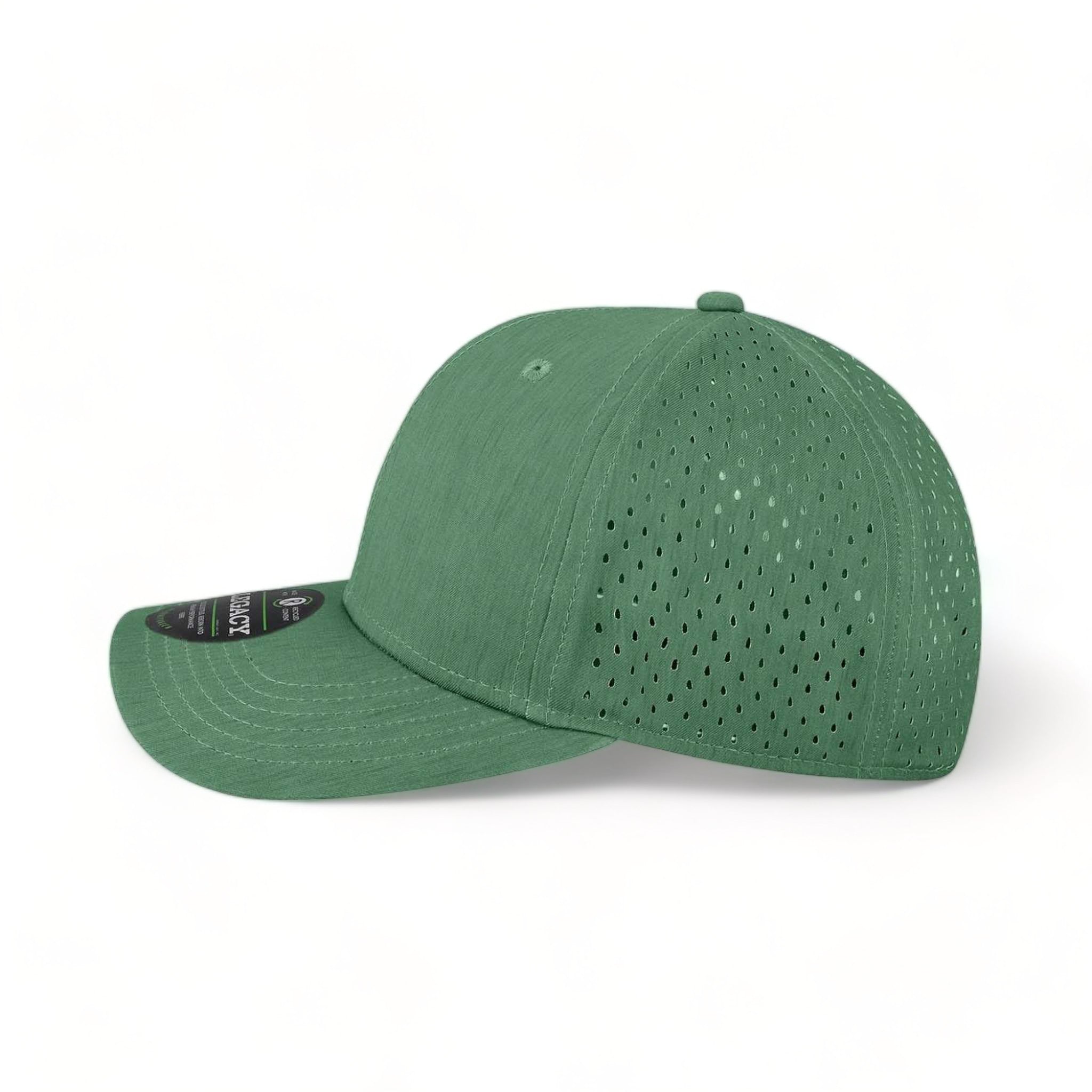 Side view of LEGACY REMPA custom hat in eco dark green