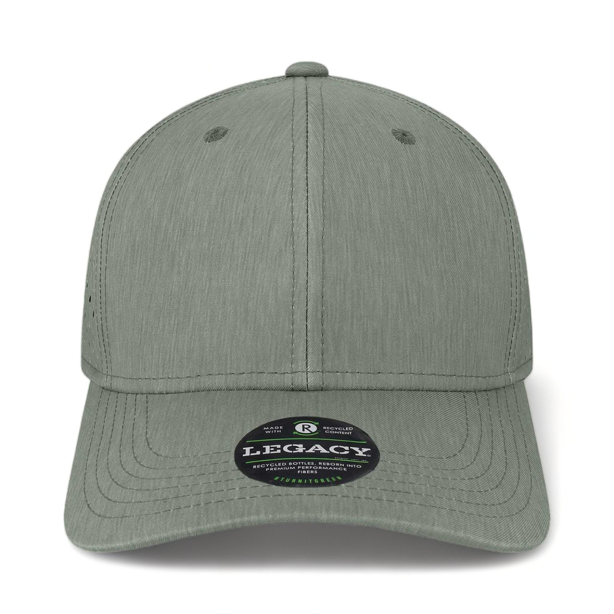 Front view of LEGACY REMPA custom hat in eco dark grey