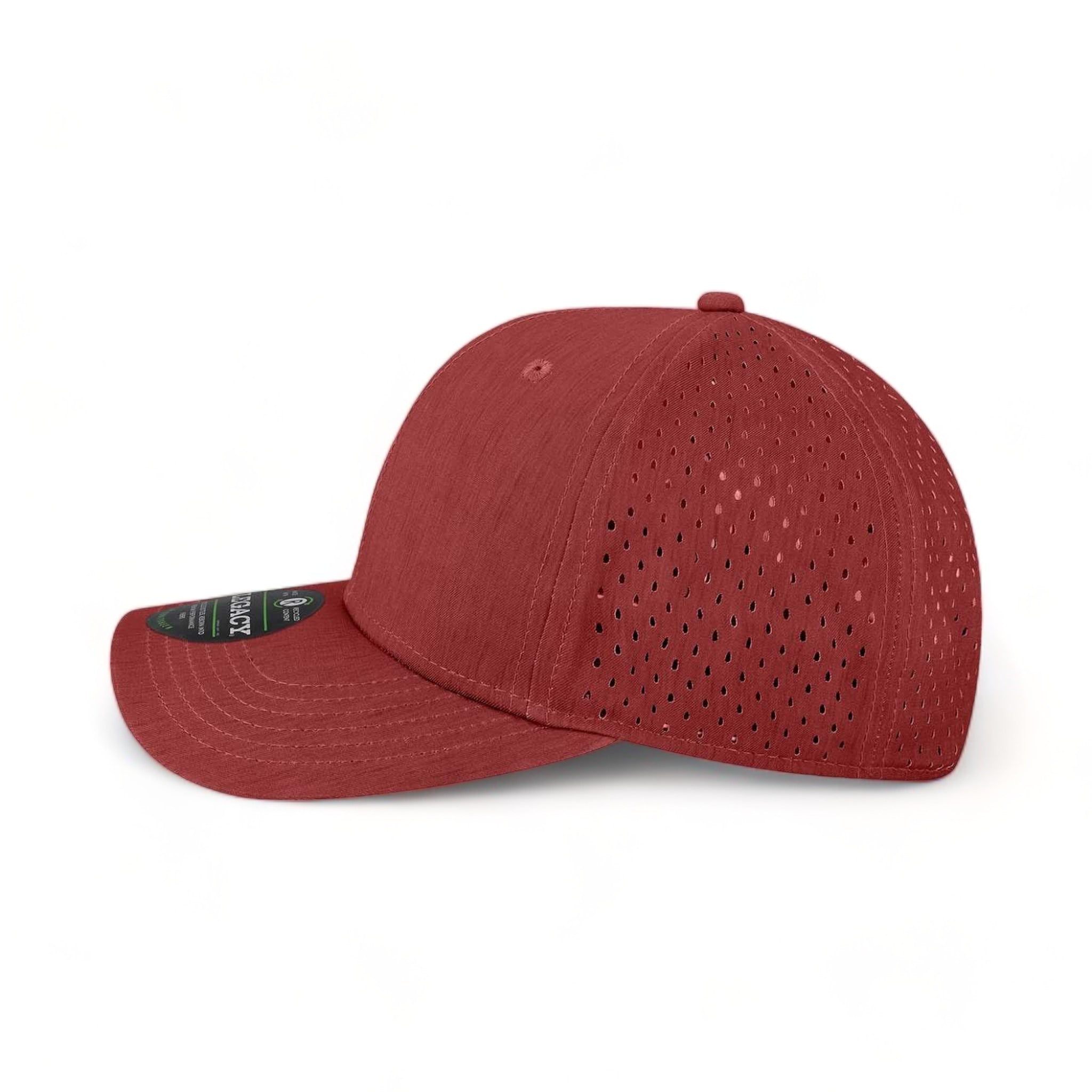 Side view of LEGACY REMPA custom hat in eco maroon