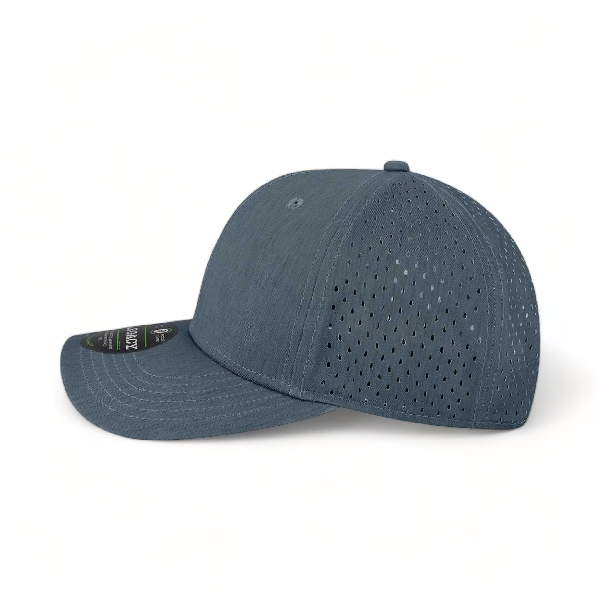 Side view of LEGACY REMPA custom hat in eco navy