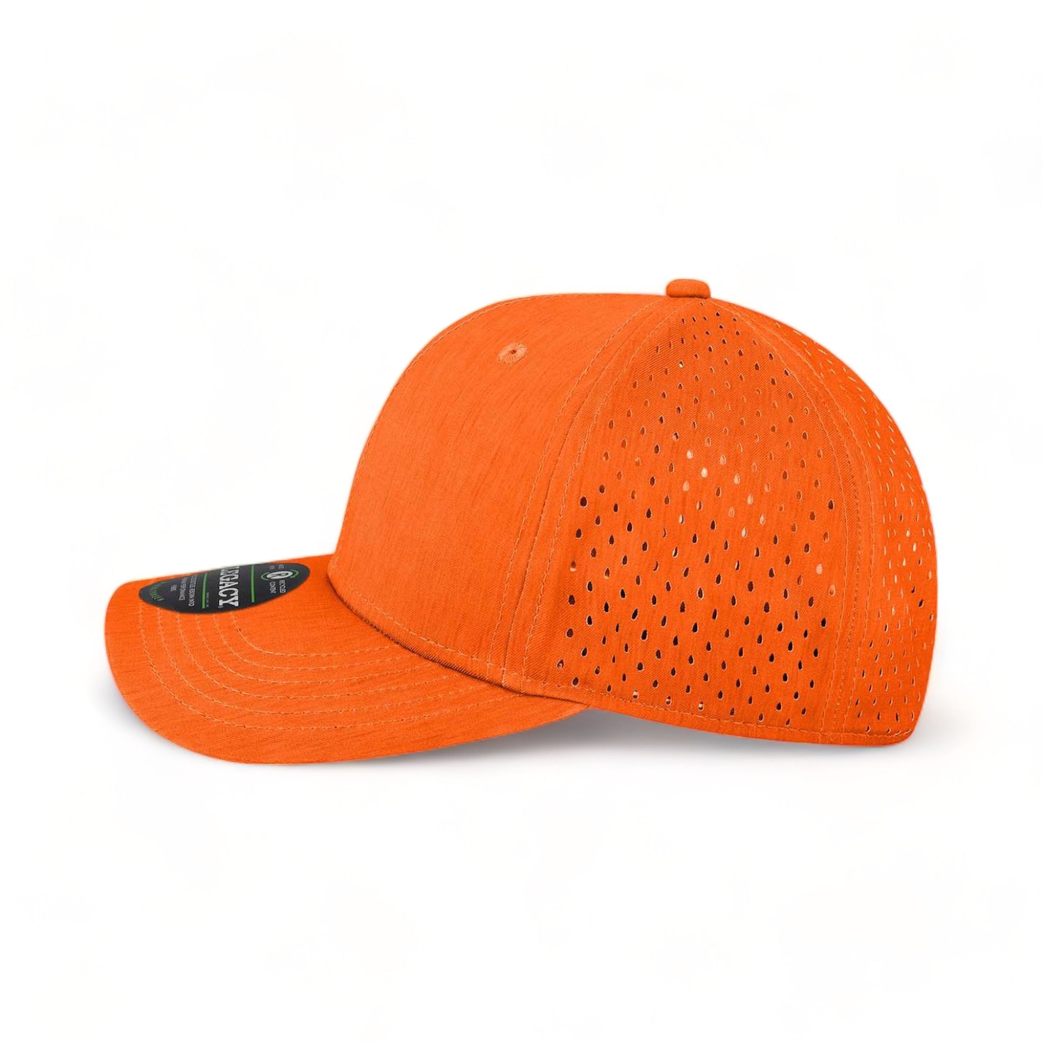 Side view of LEGACY REMPA custom hat in eco orange