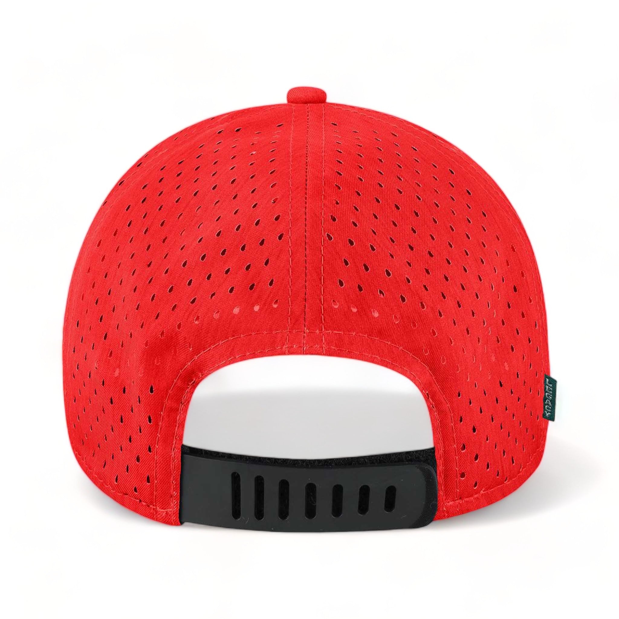 Back view of LEGACY REMPA custom hat in eco scarlet red