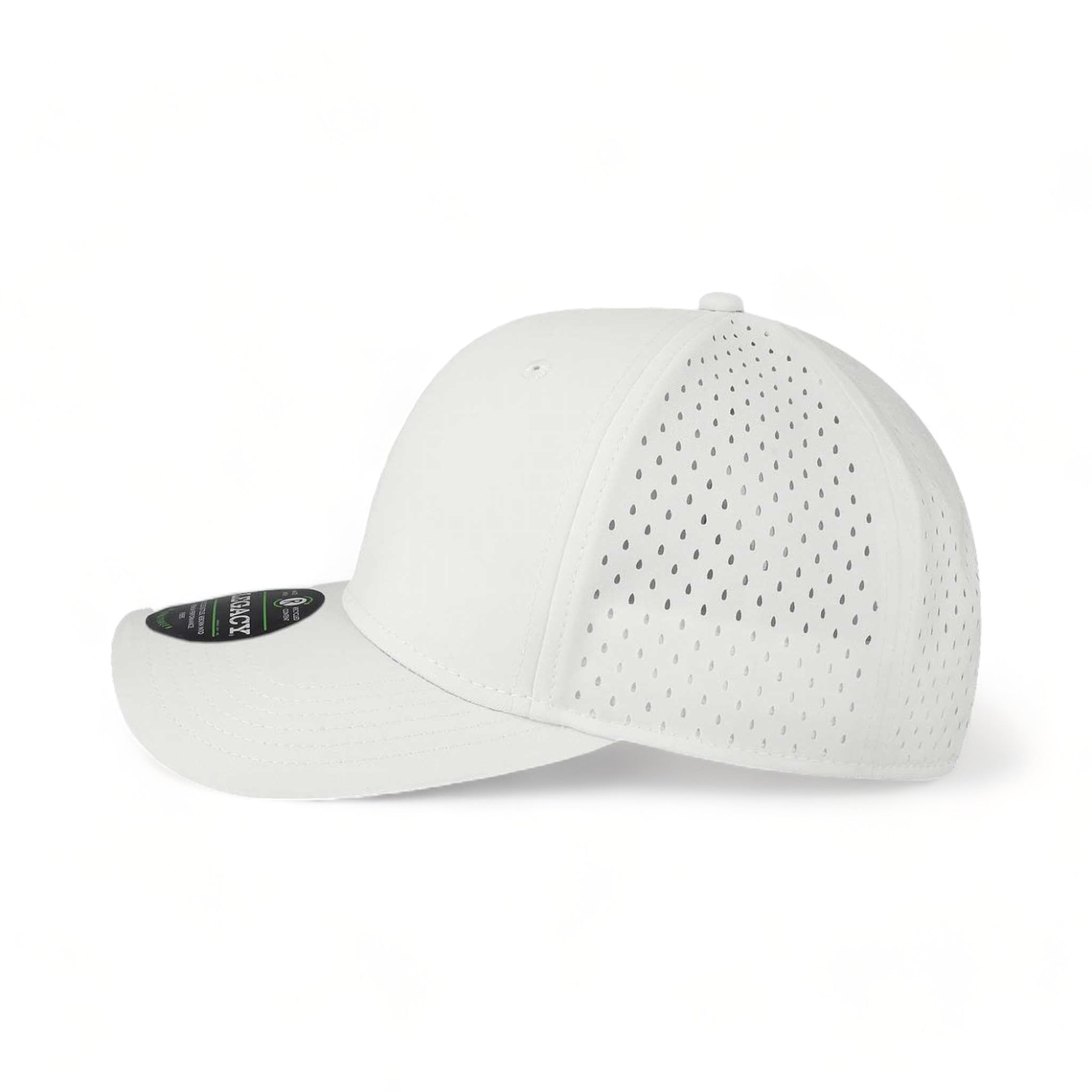 Side view of LEGACY REMPA custom hat in white