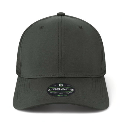 Front view of LEGACY REMPA custom hat in black